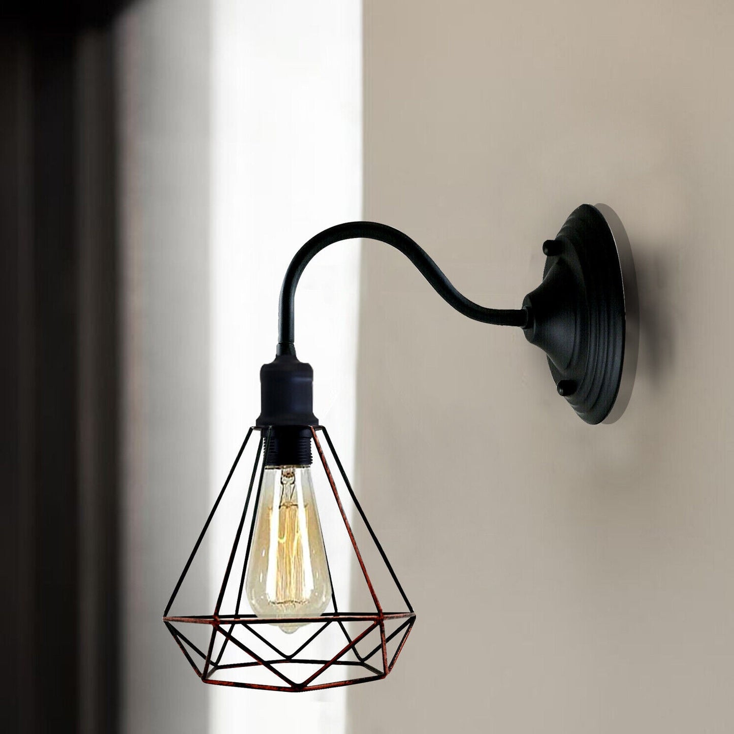 Modern Industrial Vintage Indoor Rustic Red colour Wall Light Lamp Fitting Fixture E27 Holder UK~3673-13