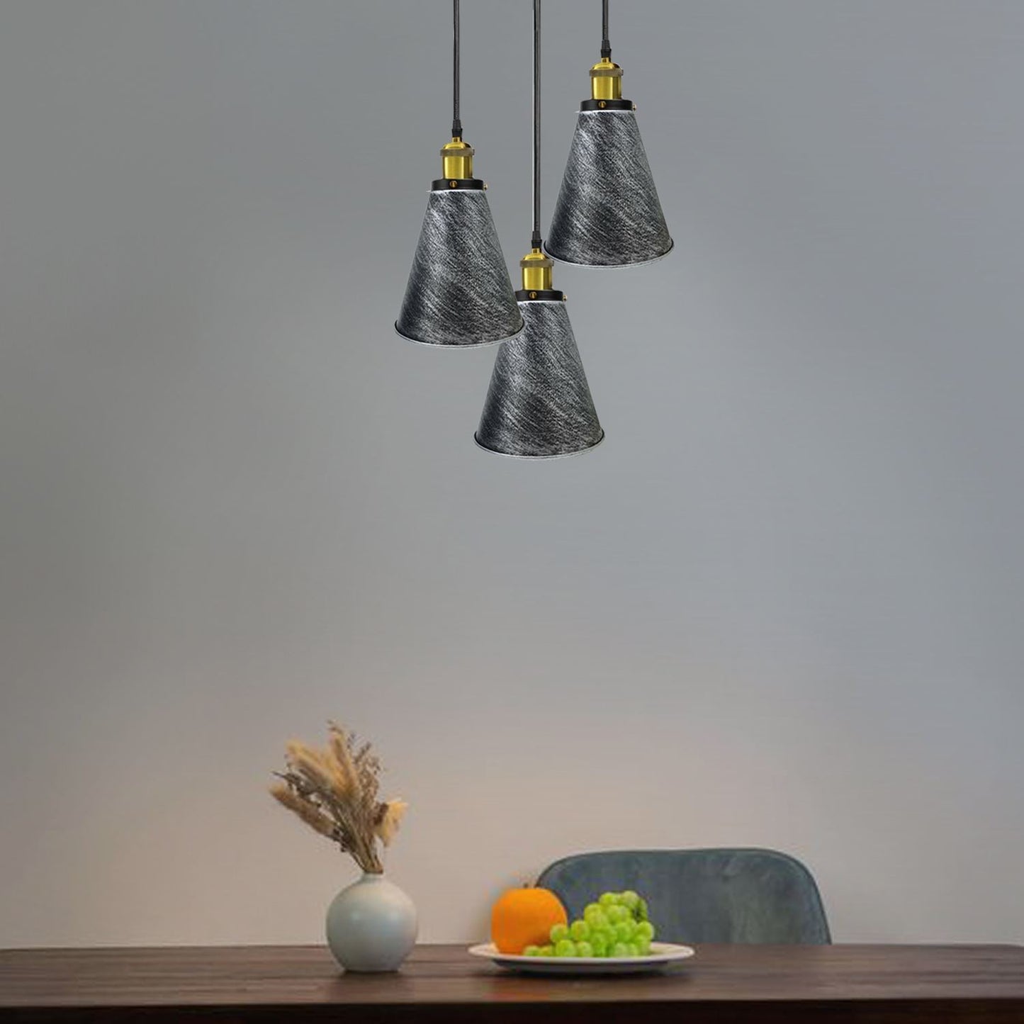 Retro Industrial 3- Head Vintage Round Base Pendant Celling light~3385-21