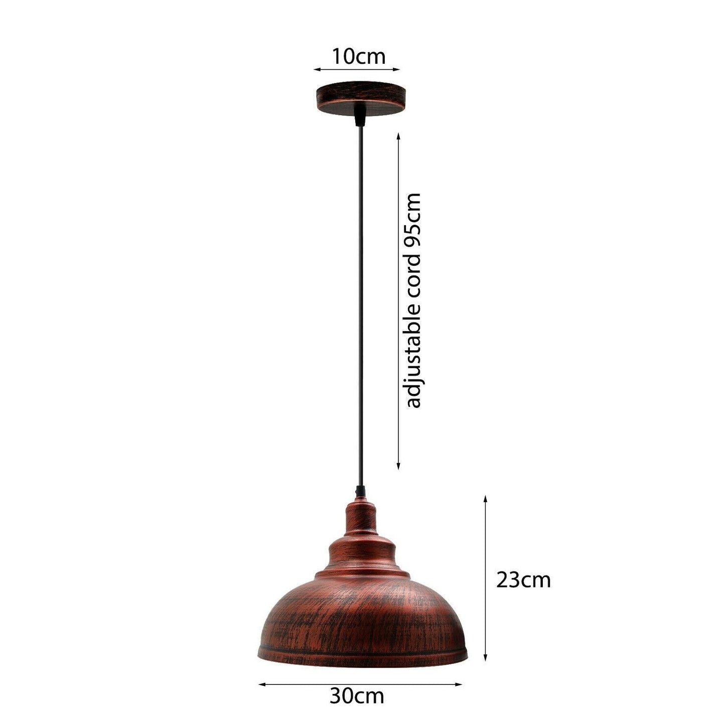 Vintage Industrial Retro Pendant Light Suspended Ceiling Pendant Metal Lampshade~2061-6