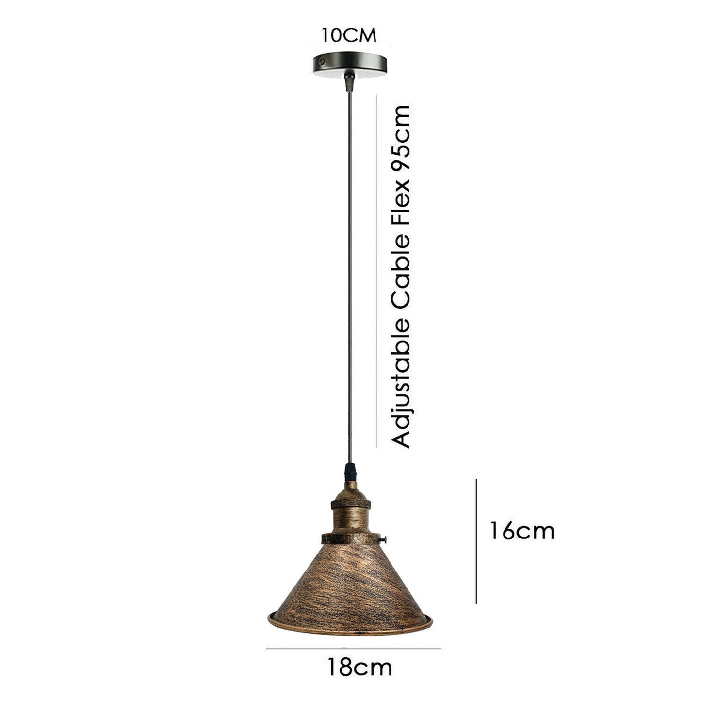 Industrial Vintage Retro Loft Metal Ceiling Pendant Lamp E27 Holder~2204-10