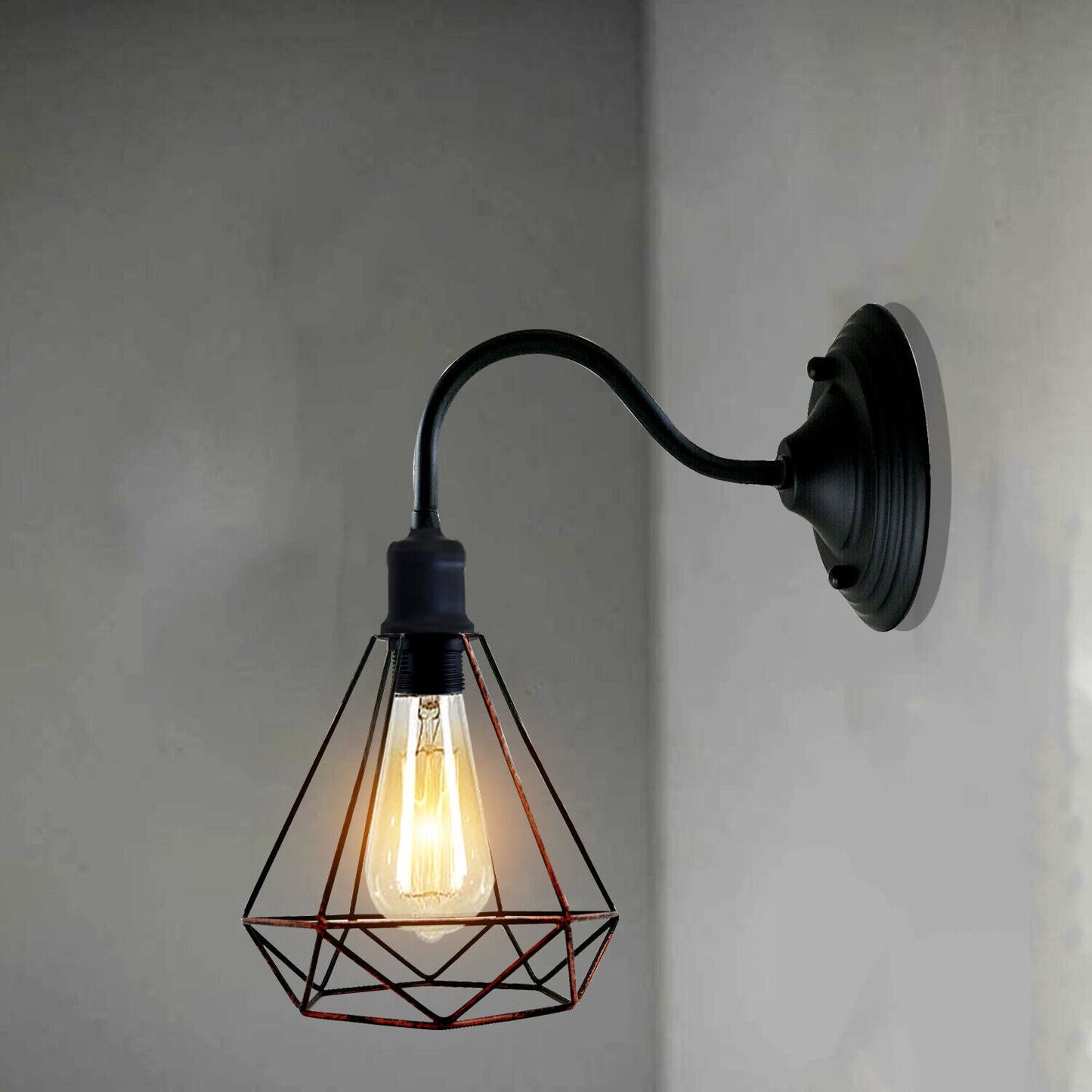 Modern Industrial Vintage Indoor Rustic Red colour Wall Light Lamp Fitting Fixture E27 Holder UK~3673-2