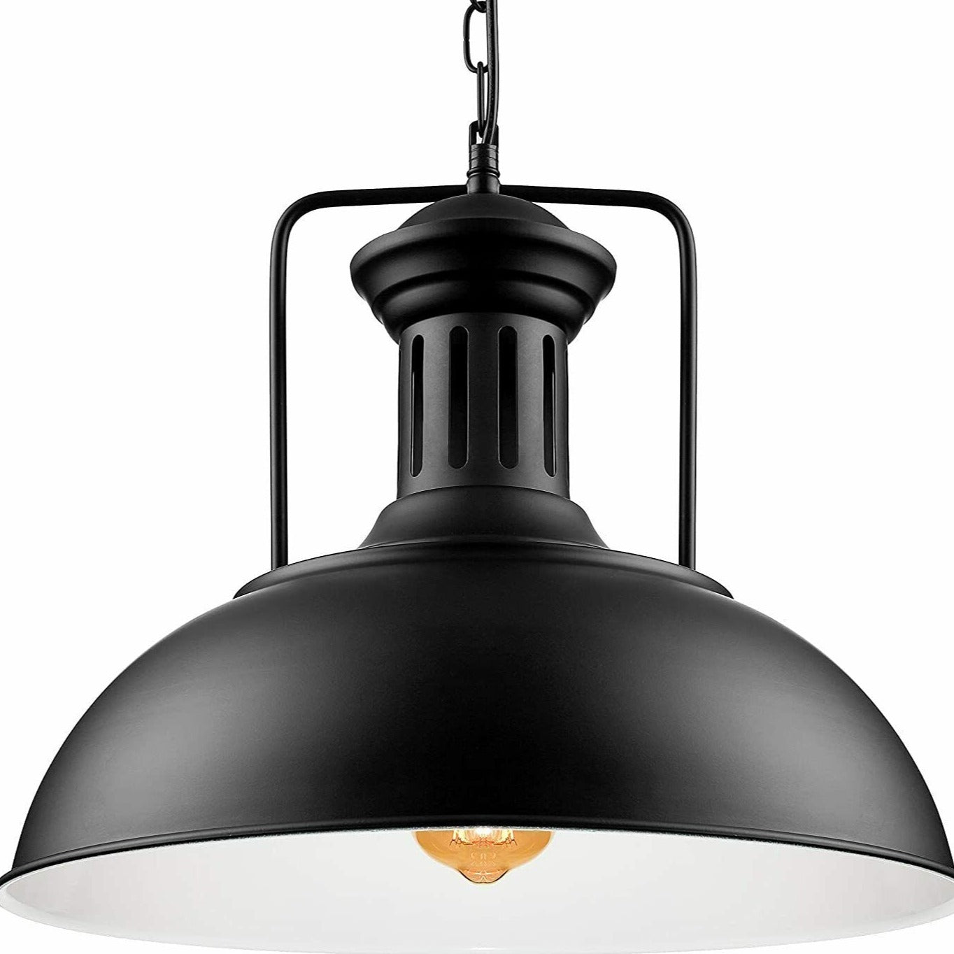 Industrial vintage Metal Adjustable Hanging ceiling Black white inner Lampshades E27Uk holder~3804-6