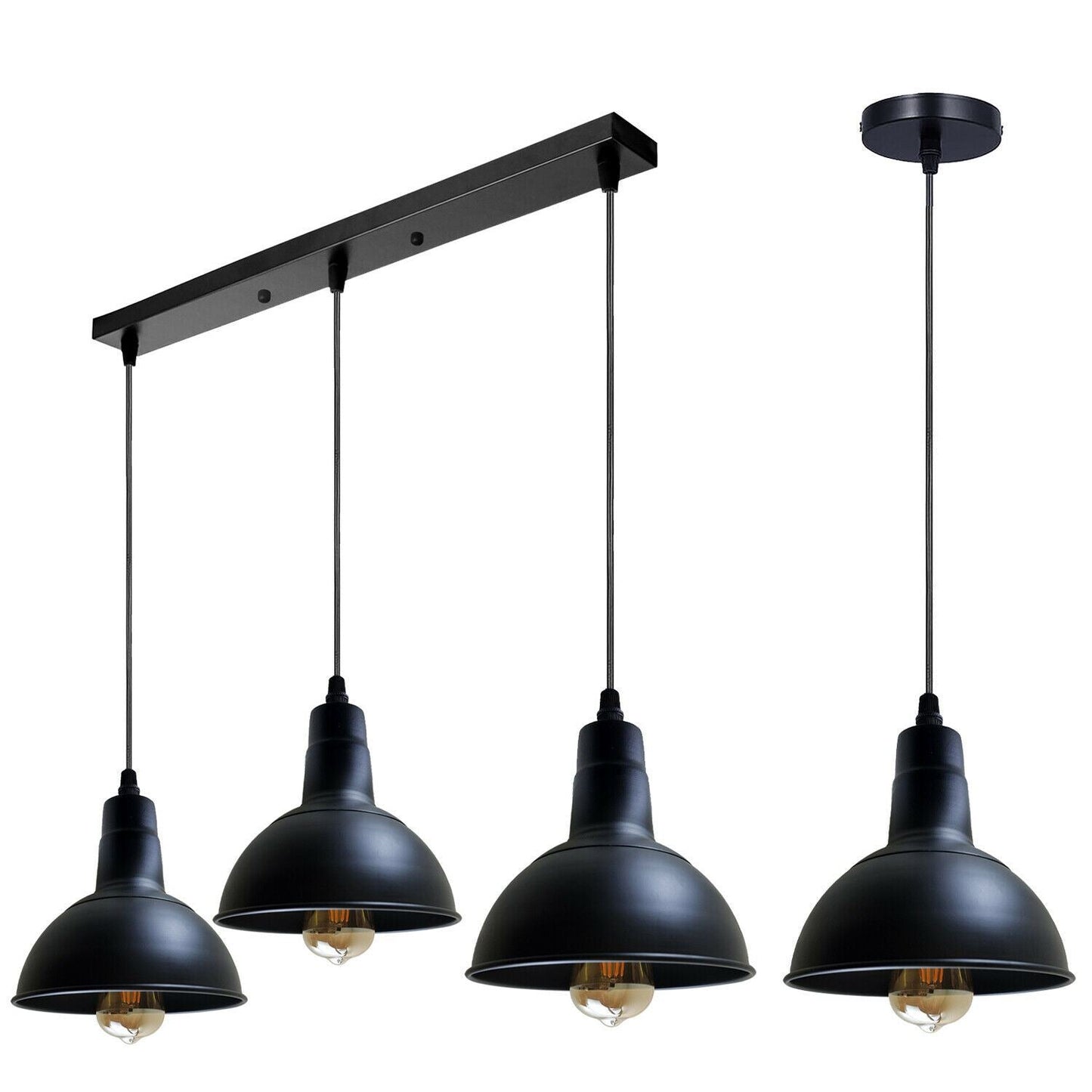 Retro Industrial Chandelier Ceiling Vintage Metal Light Shade Pendant light~1134-7