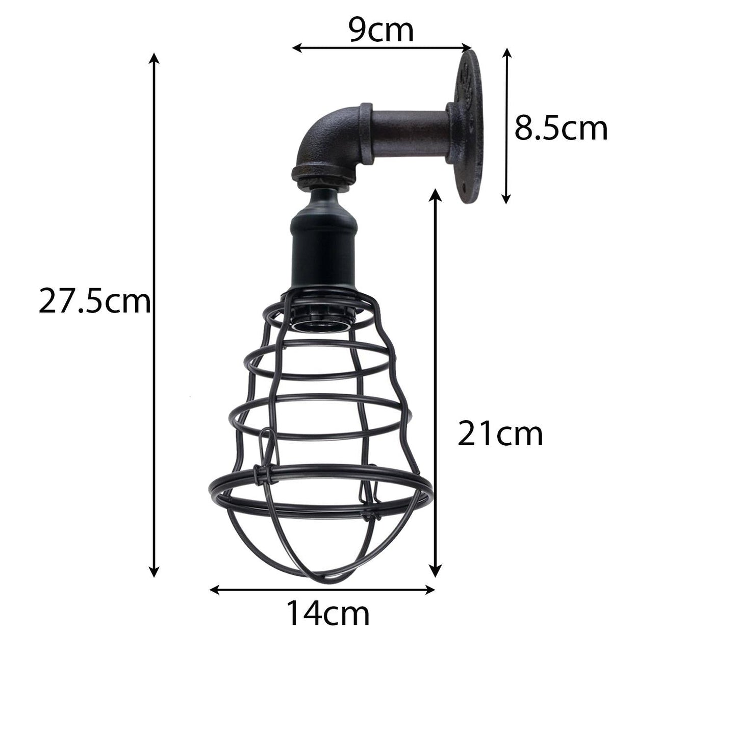 Modern Wall Sconce Lamp Industrial Rustic Metal Water Pipe Finish - Retro Wall Mount Fixture~1246-4