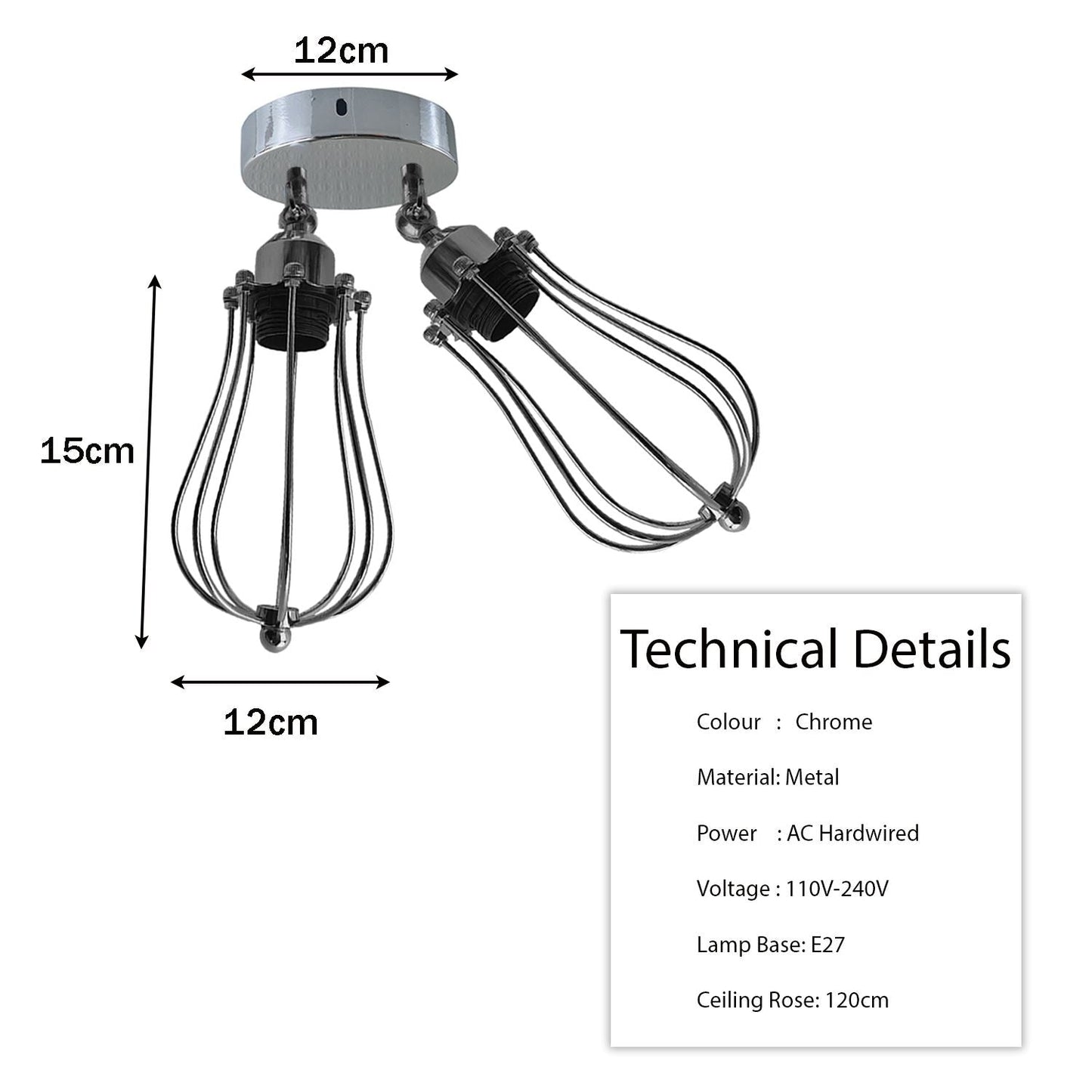 Modern Vintage Industrial Retro Loft Ceiling Lamp Shade Pendant Light UK~1177-6