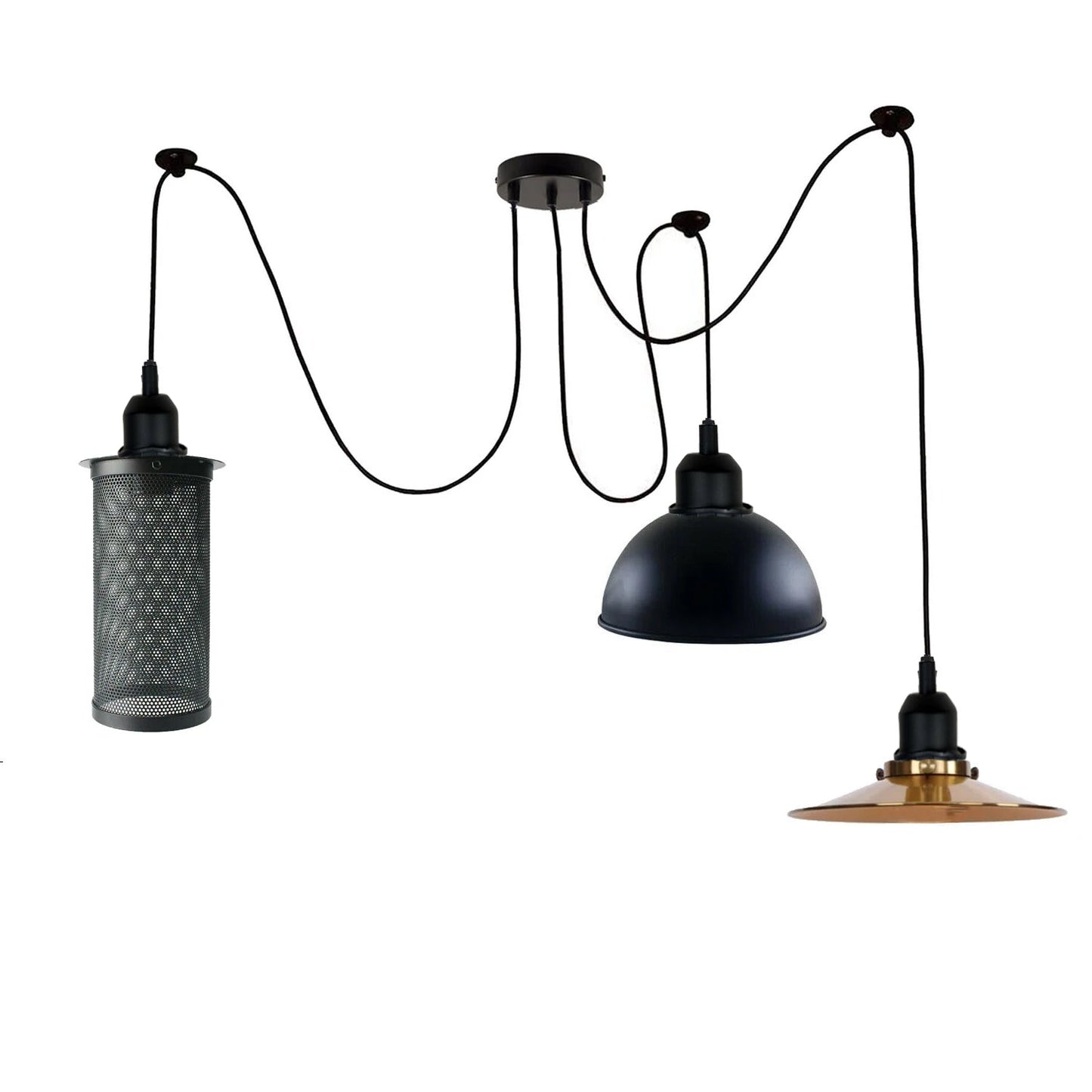 2m Pendant Light Cage Retro Industrial Ceiling Light Spider Lamp~1166-5