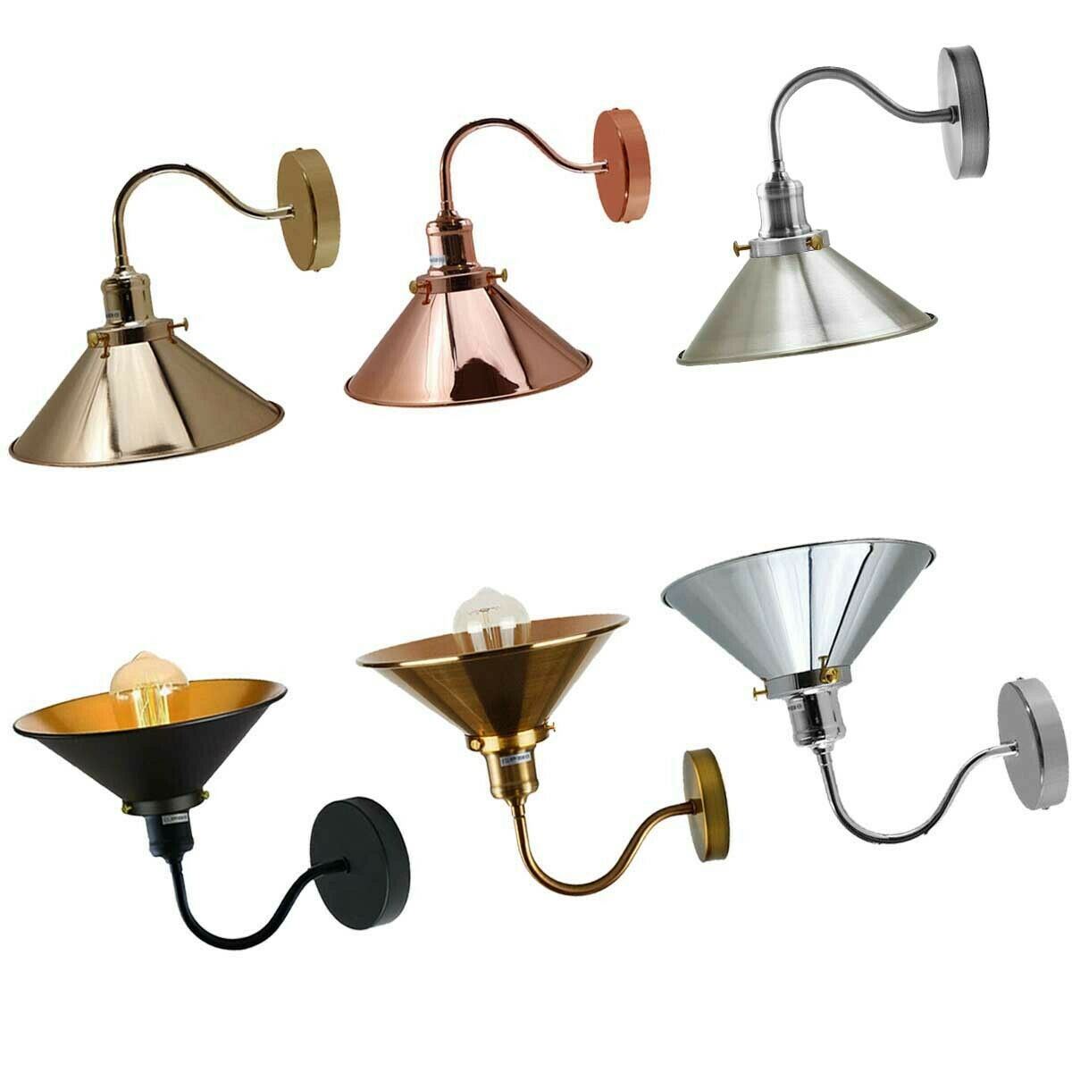 Retro Industrial Swan Neck Wall Light Indoor Sconce Metal Cone Shape Shade For Basement, Bedroom, Dining Room, Garage~1196-37