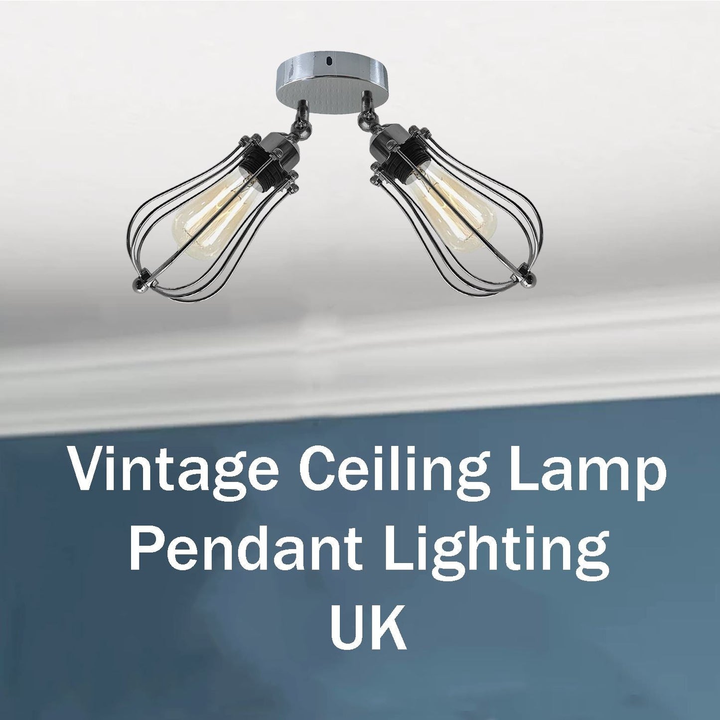 Modern Vintage Industrial Retro Loft Ceiling Lamp Shade Pendant Light UK~1177-8