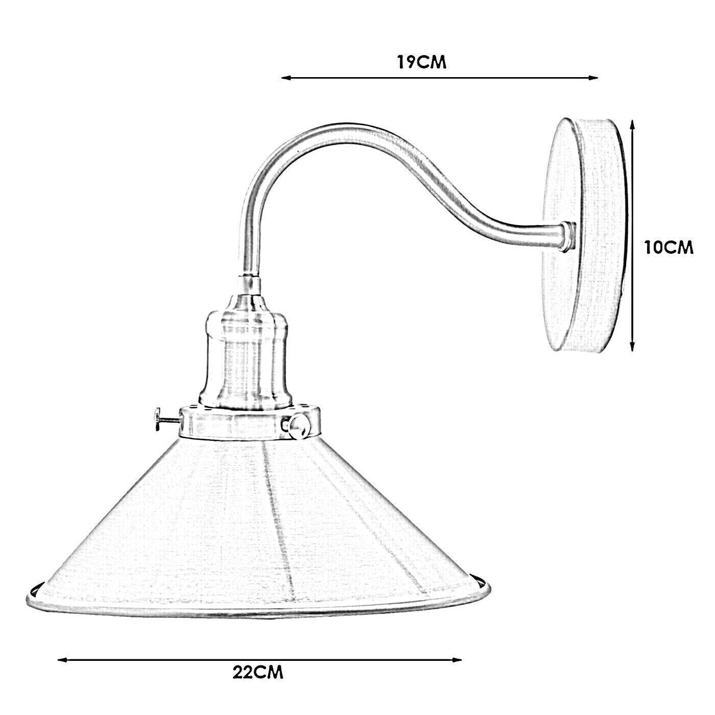 Retro Industrial Swan Neck Wall Light Indoor Sconce Metal Cone Shape Shade For Basement, Bedroom, Dining Room, Garage~1196-13