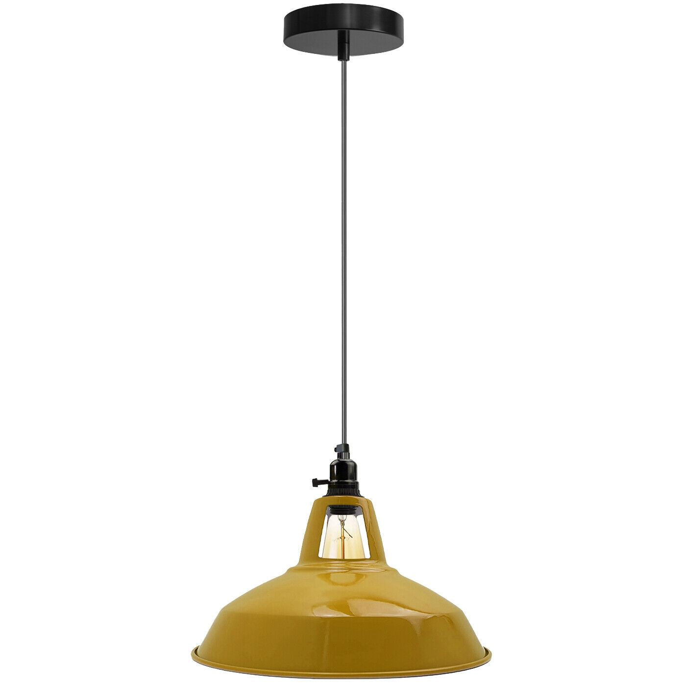 Rotary Vintage Industrial Metal Ceiling switch Holder Pendant Light~1127-7