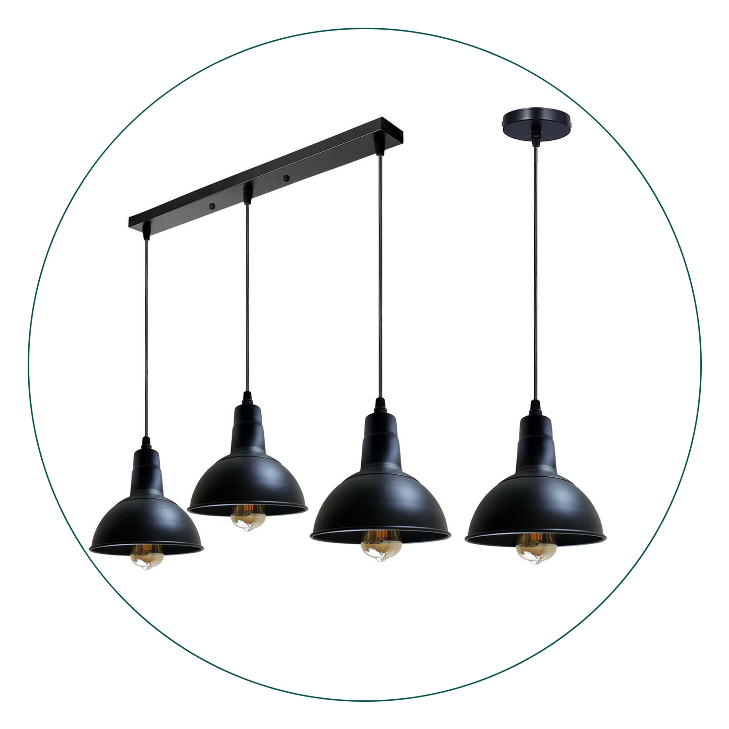 Retro Industrial Chandelier Ceiling Vintage Metal Light Shade Pendant light~1134-5