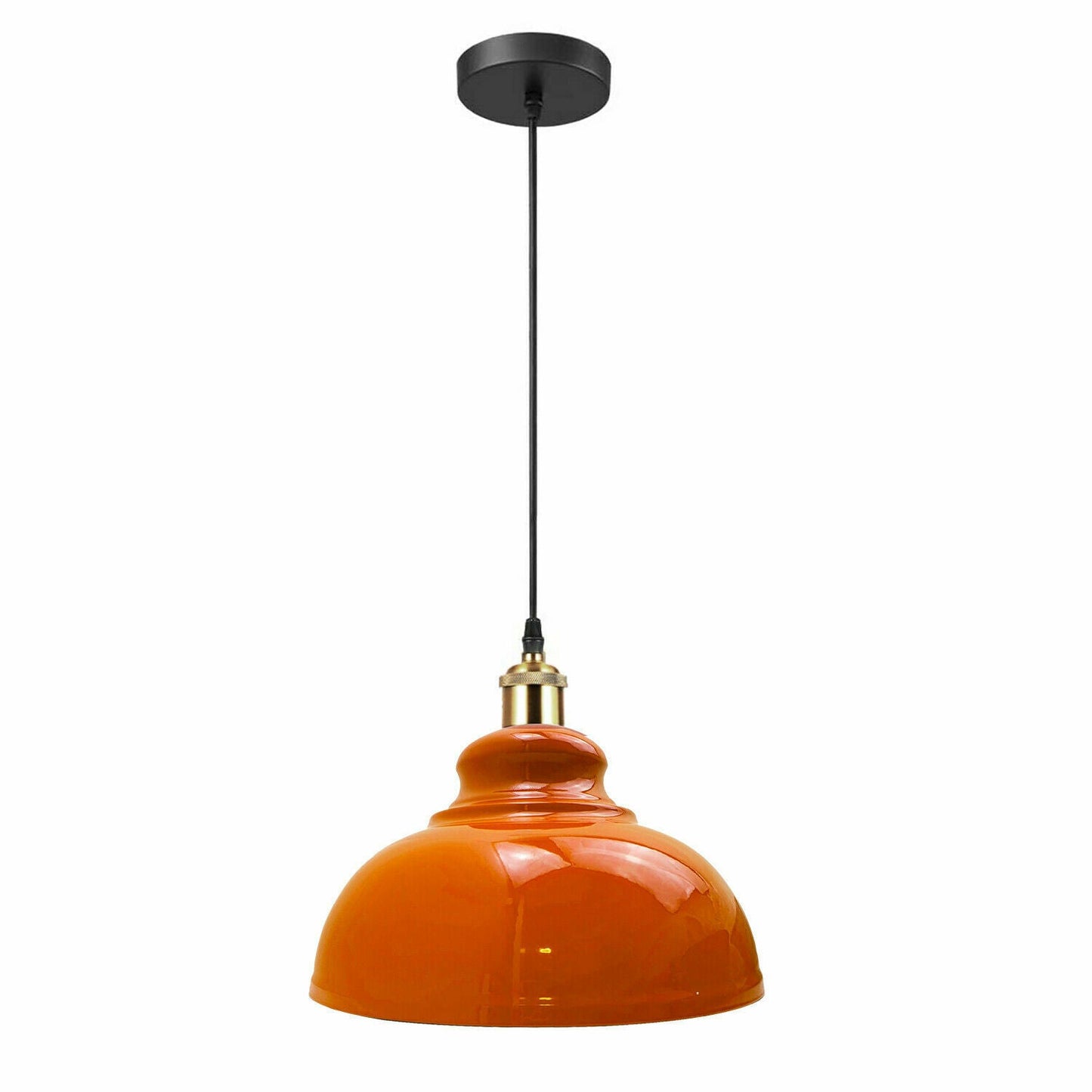 Vintage Modern Orange Metal Shade Ceiling Pendant Light Indoor Light Fitting With 95cm Adjustable Wire~1271-9