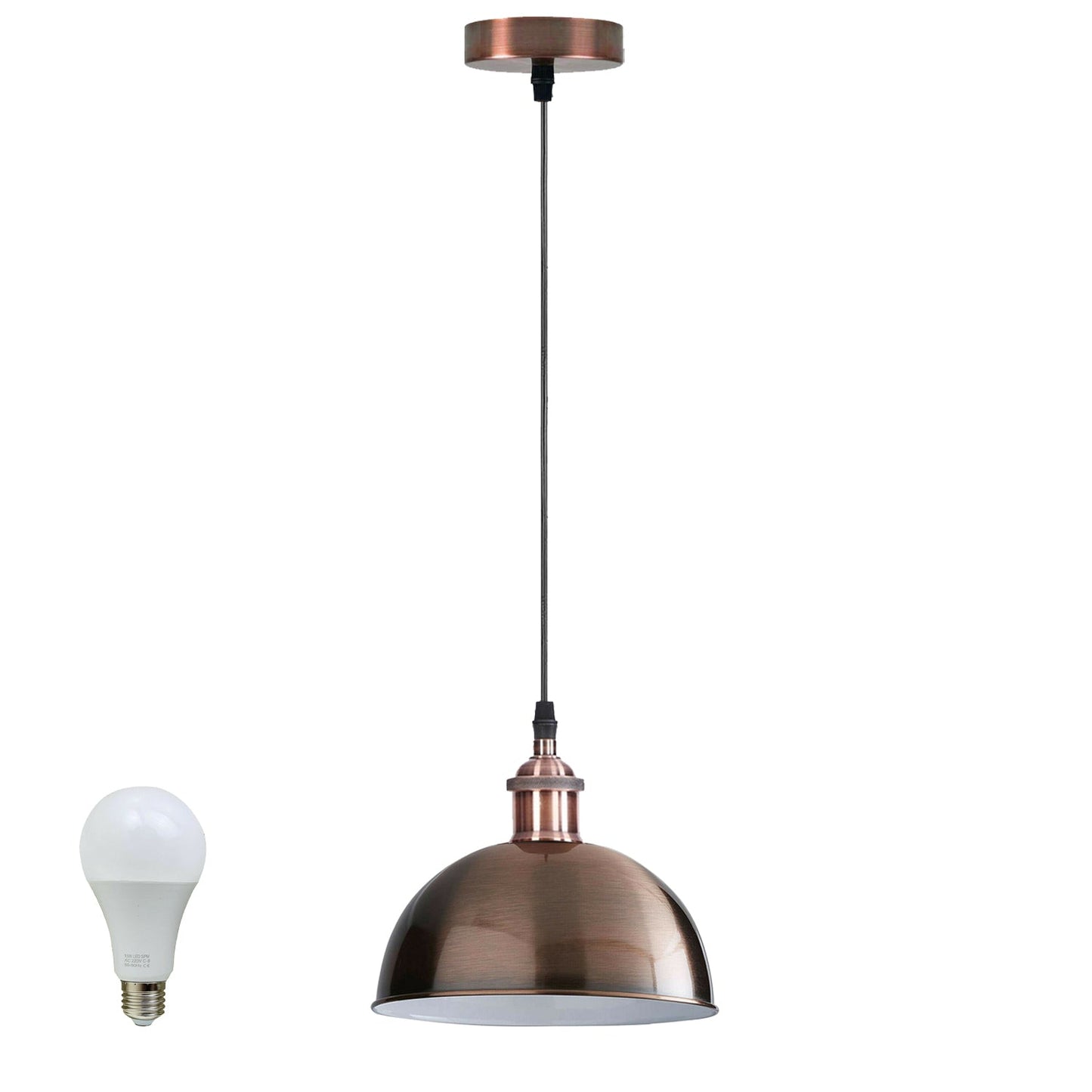 vintage industrial metal retro ceiling pendant light copper shade~1297-4