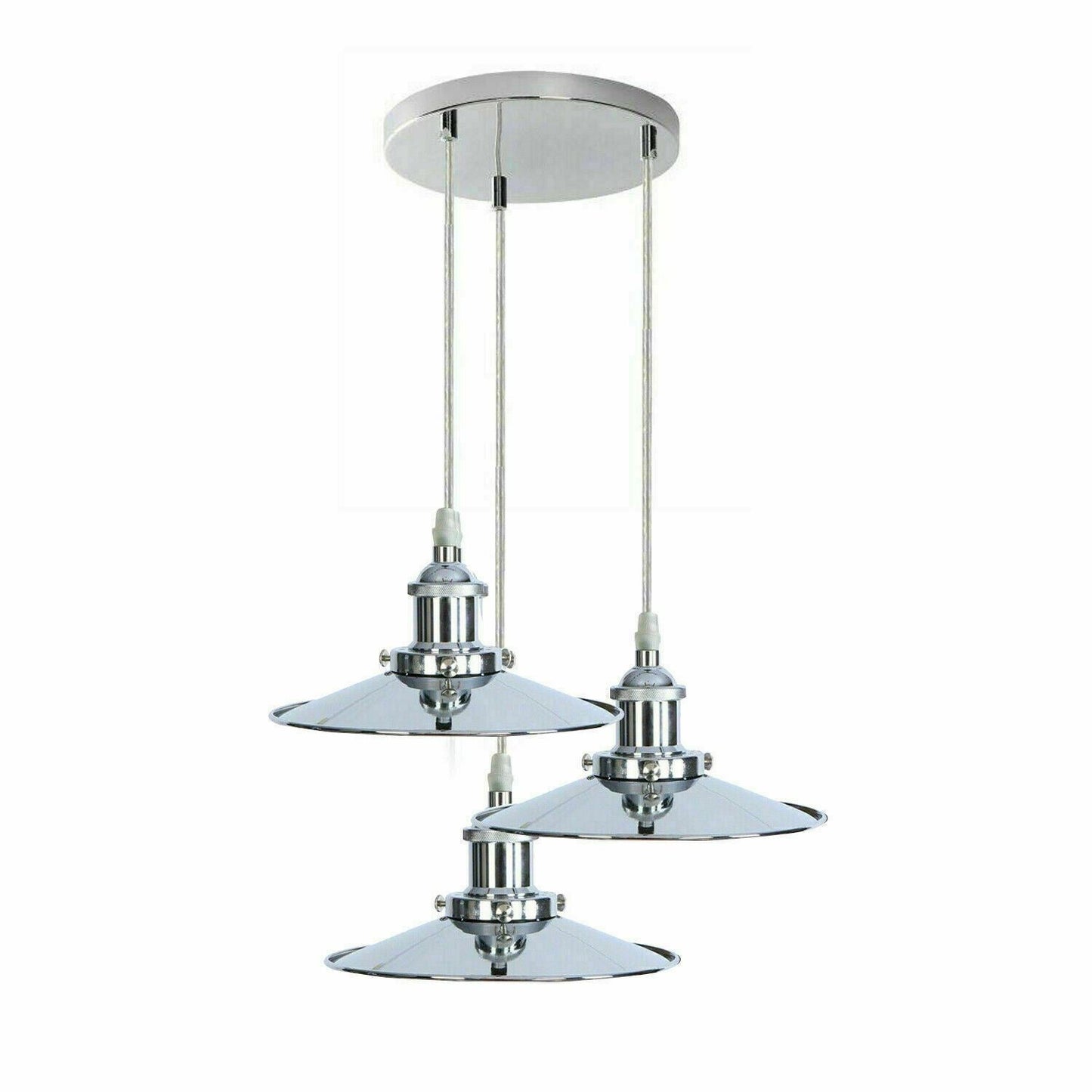 Vintage Modern Metal Ceiling Pendant Light Chrome Hanging Lamp With 95cm Adjustable Wire~1337-16