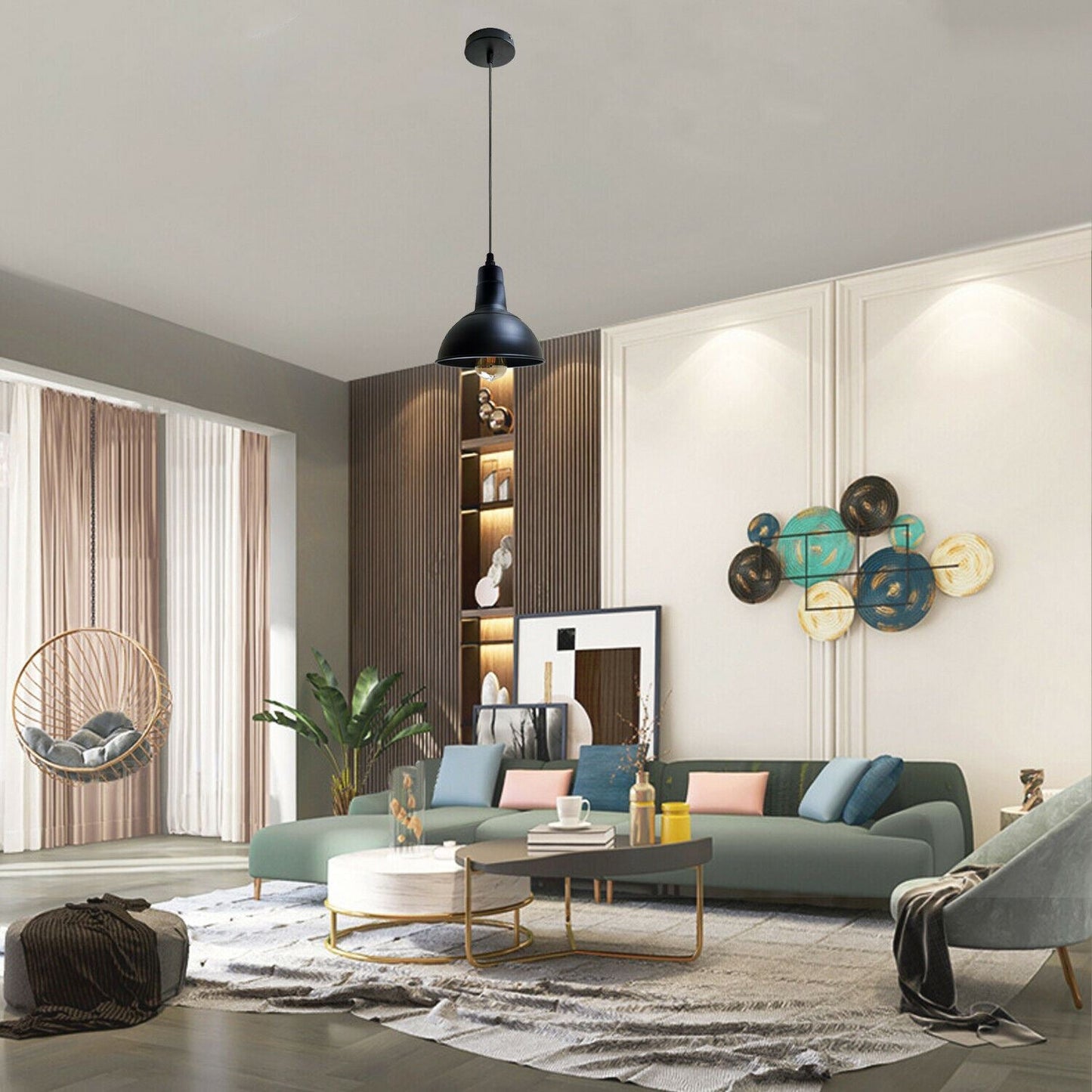 Retro Industrial Chandelier Ceiling Vintage Metal Light Shade Pendant light~1134-4