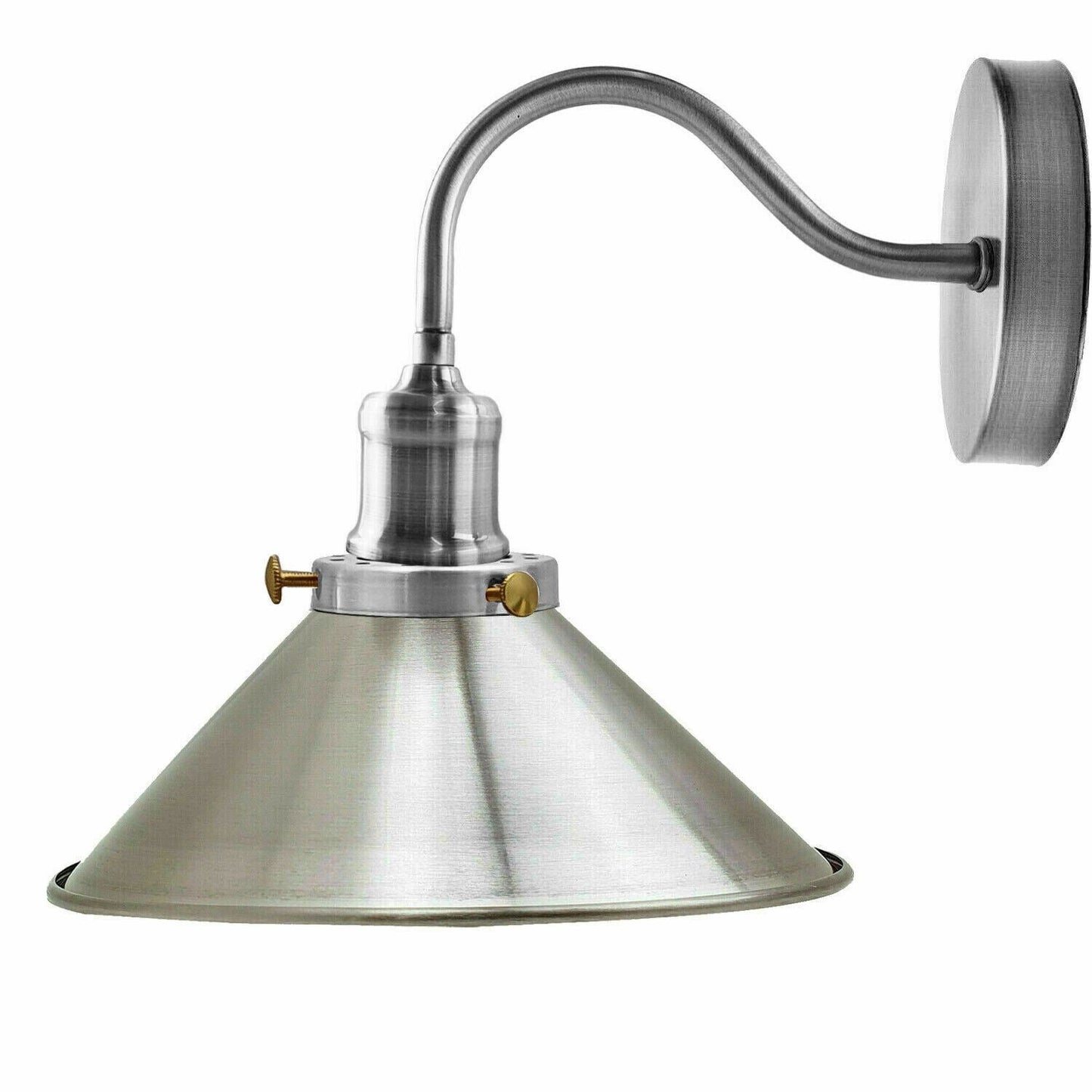 Retro Industrial Swan Neck Wall Light Indoor Sconce Metal Cone Shape Shade For Basement, Bedroom, Dining Room, Garage~1196-8