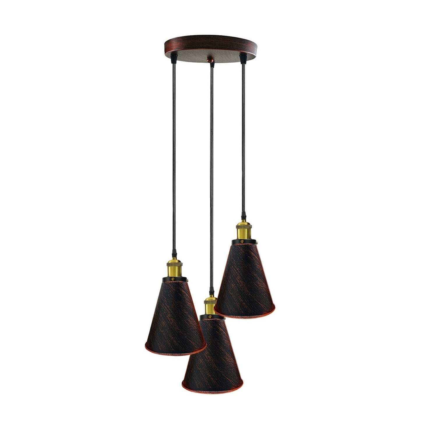 Retro Industrial 3- Head Vintage Round Base Pendant Celling light~3385-6