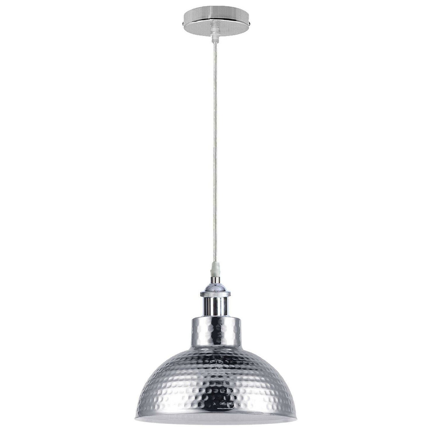 Vintage Modern Metal Ceiling Pendant Light Chrome Hanging Lamp With 95cm Adjustable Wire~1337-4