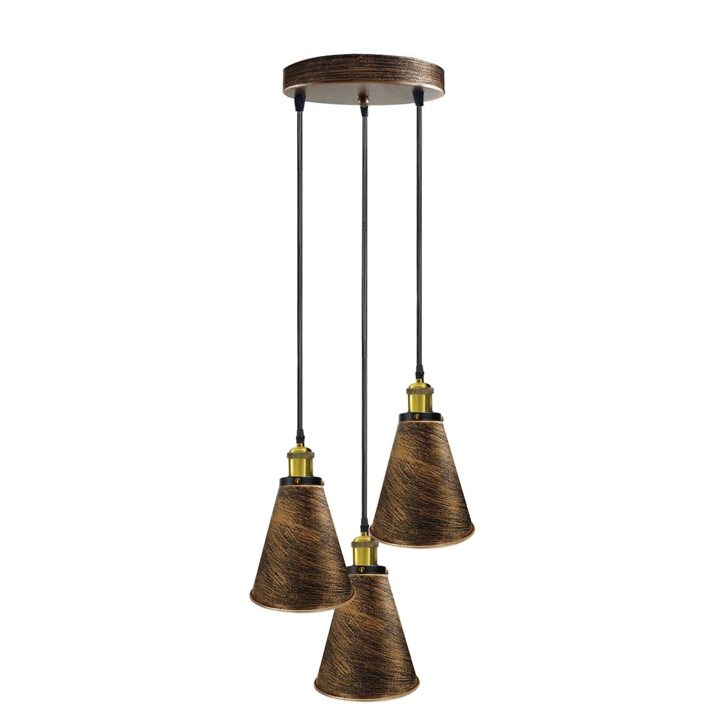 Retro Industrial 3- Head Vintage Round Base Pendant Celling light~3385-2