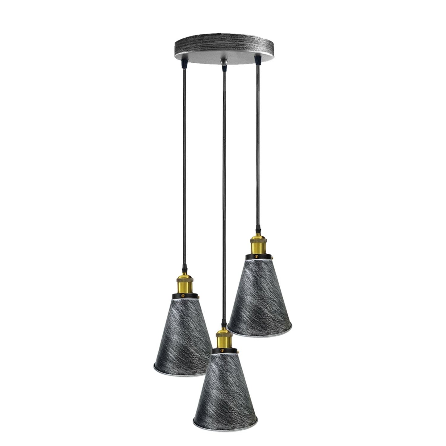 Retro Industrial 3- Head Vintage Round Base Pendant Celling light~3385-4