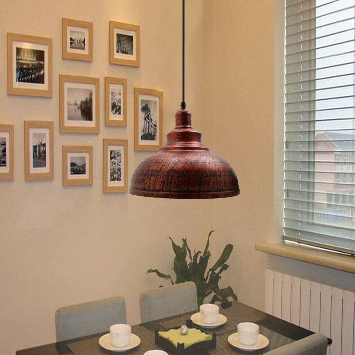 Vintage Industrial Retro Pendant Light Suspended Ceiling Pendant Metal Lampshade~2061-3