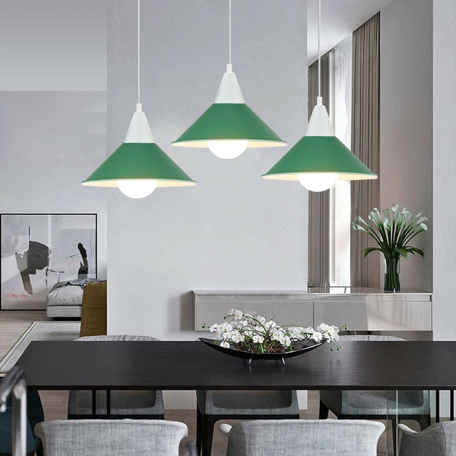 3 Head Modern Chandelier Pendant Light Shade Colour Ceiling Pendant Lampshades~2079-15