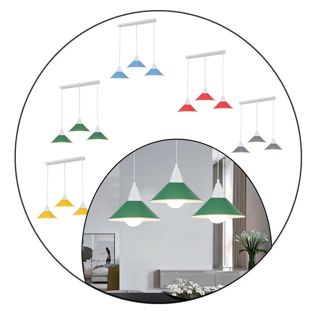 3 Head Modern Chandelier Pendant Light Shade Colour Ceiling Pendant Lampshades~2079-12