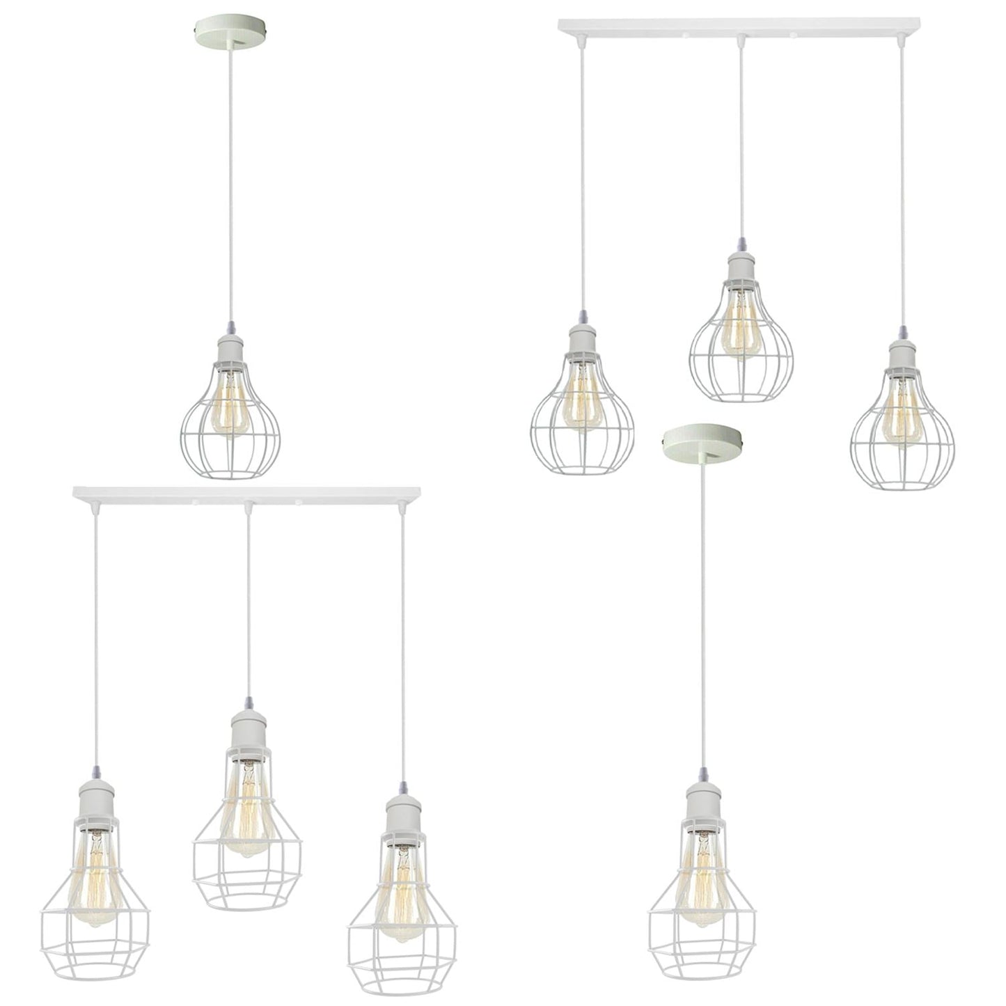 Modern Loft Vintage Industrial Retro Wire Cage Shade Pendant Light~3401-25