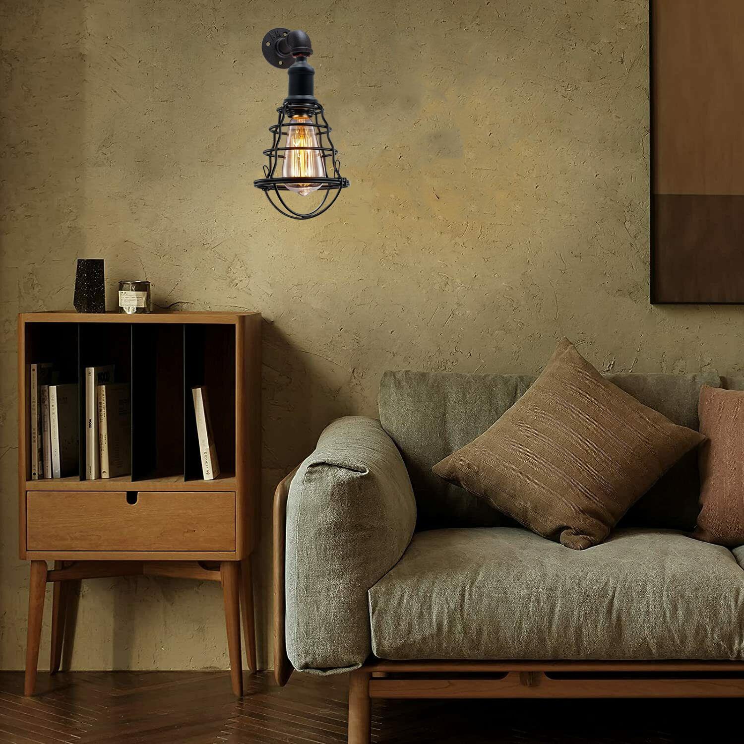 Modern Wall Sconce Lamp Industrial Rustic Metal Water Pipe Finish - Retro Wall Mount Fixture~1246-8