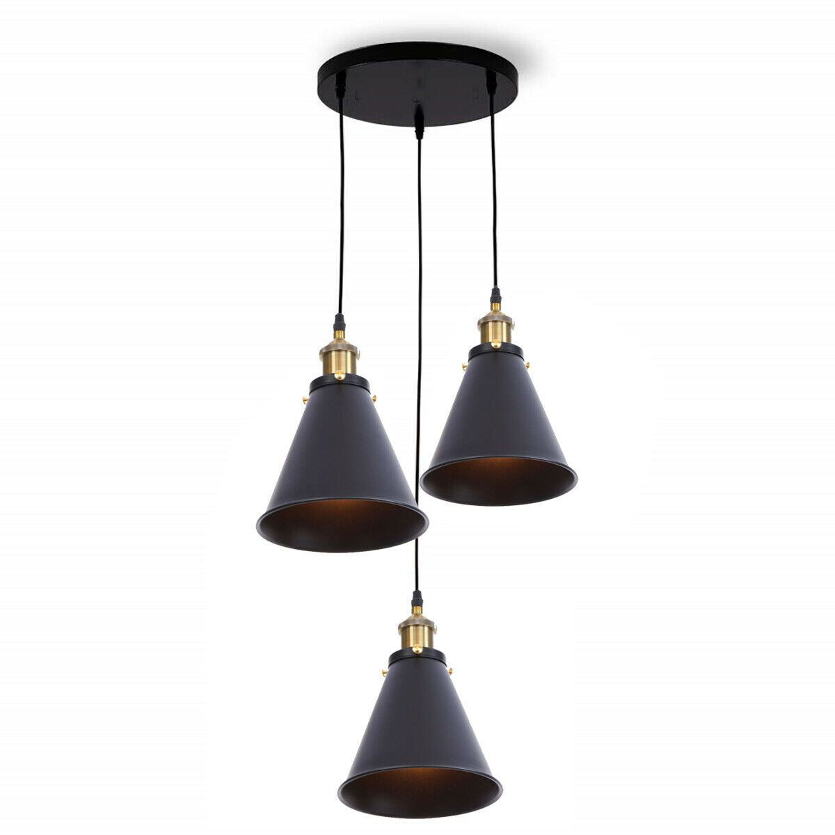 Retro Industrial 3- Head  Vintage Round Base Pendant  Celling light~3385-18