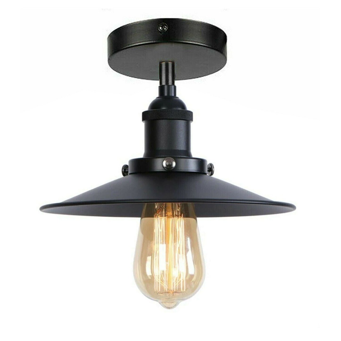 Modern Vintage Industrial Flush Mount Metal Ceiling Light Pendant Light Shade~2202-18