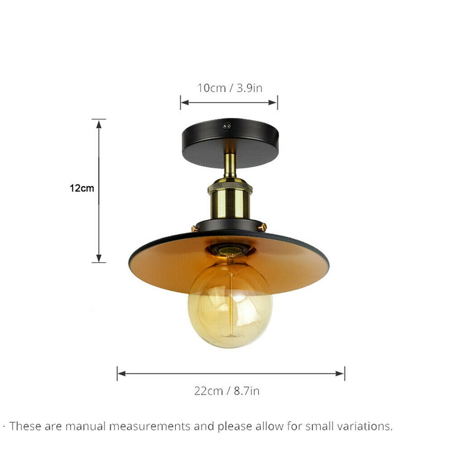 Modern Industrial Vintage Style Ceiling Light Fittings Metal Flush Mount Shade~2144-20