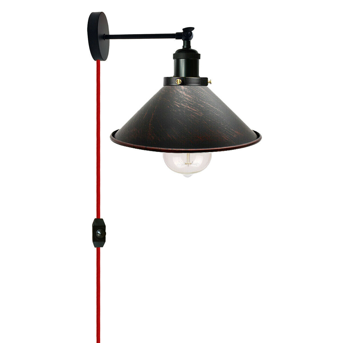 E27 Wall Light Porch Lamp Vintage Industrial Indoor Plug In Wall Light Sconce~2224-10