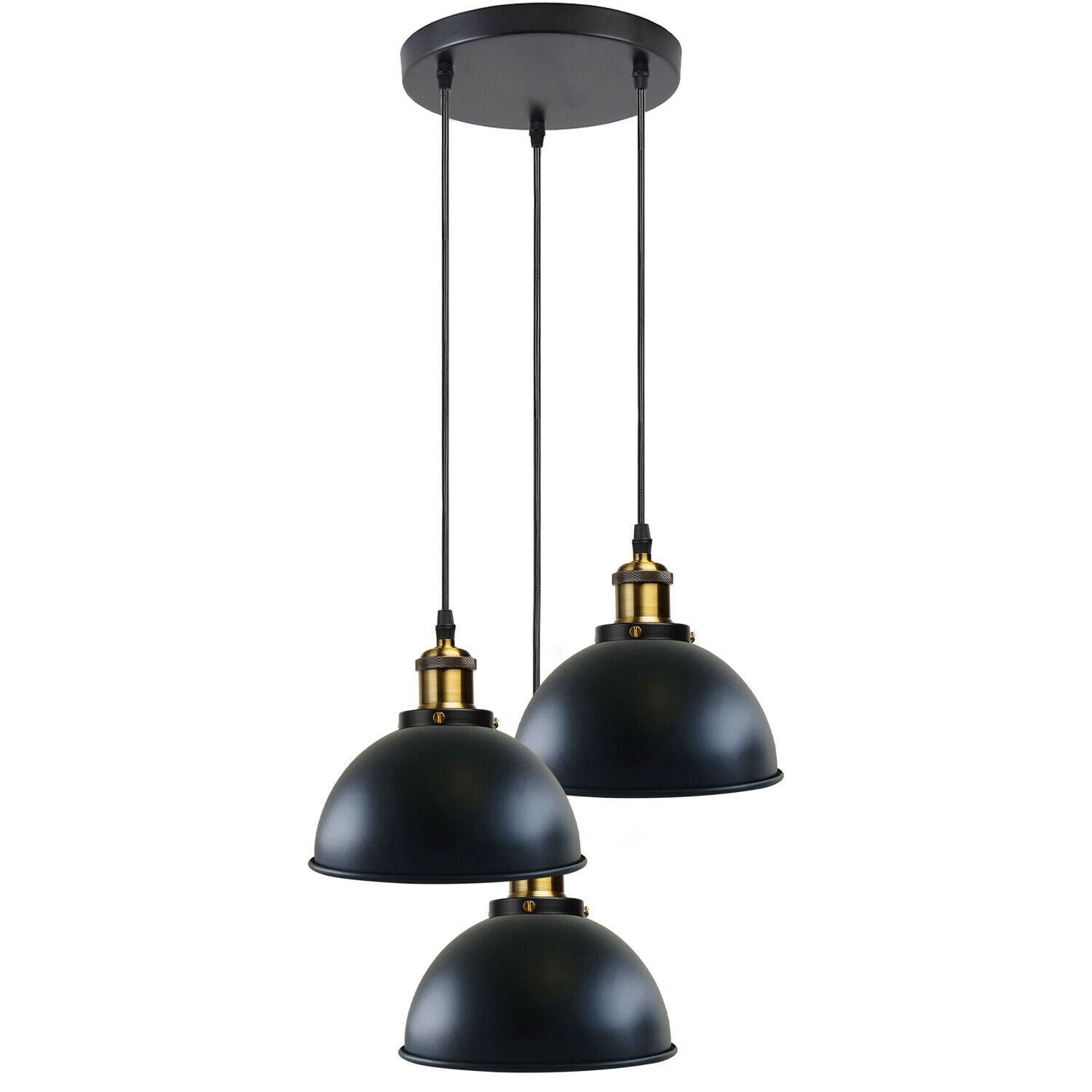 LEDSone Vintage Industrial Metal Ceiling Pendant Shade Modern Hanging Retro with various pattern Light black colour ~1259-2