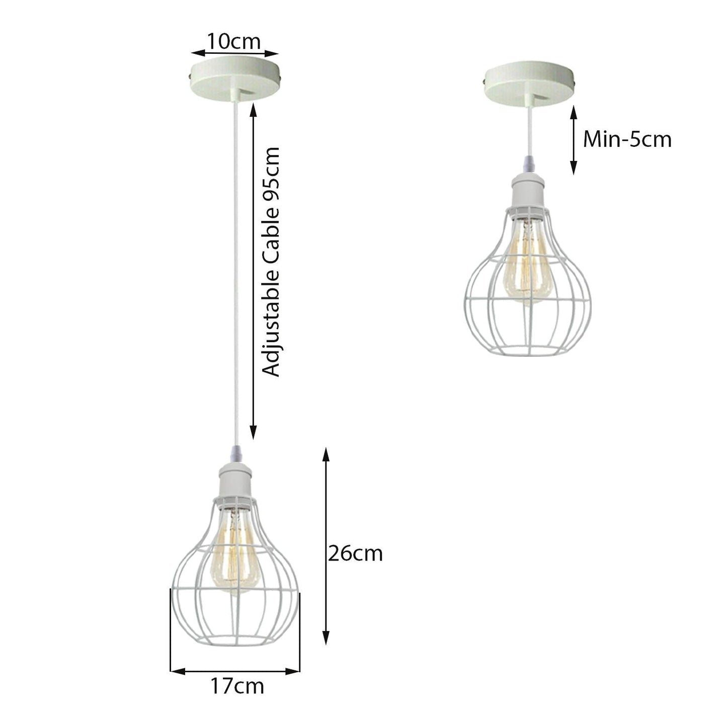 Modern Loft Vintage Industrial Retro Wire Cage Shade Pendant Light~3401-11