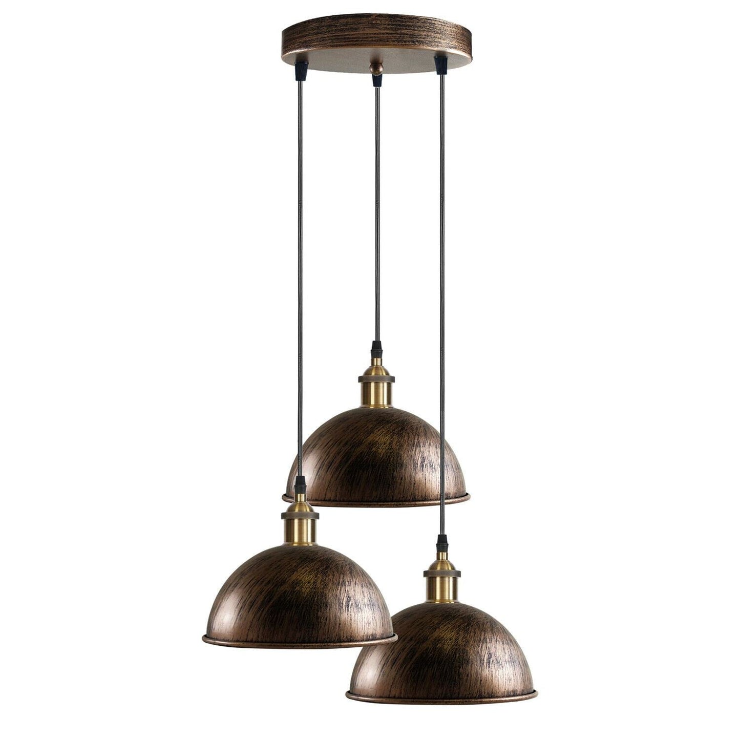 Vintage Industrial Retro 3Head Dome Ceiling Pendant Lamp Shade Light Kit~1248-57