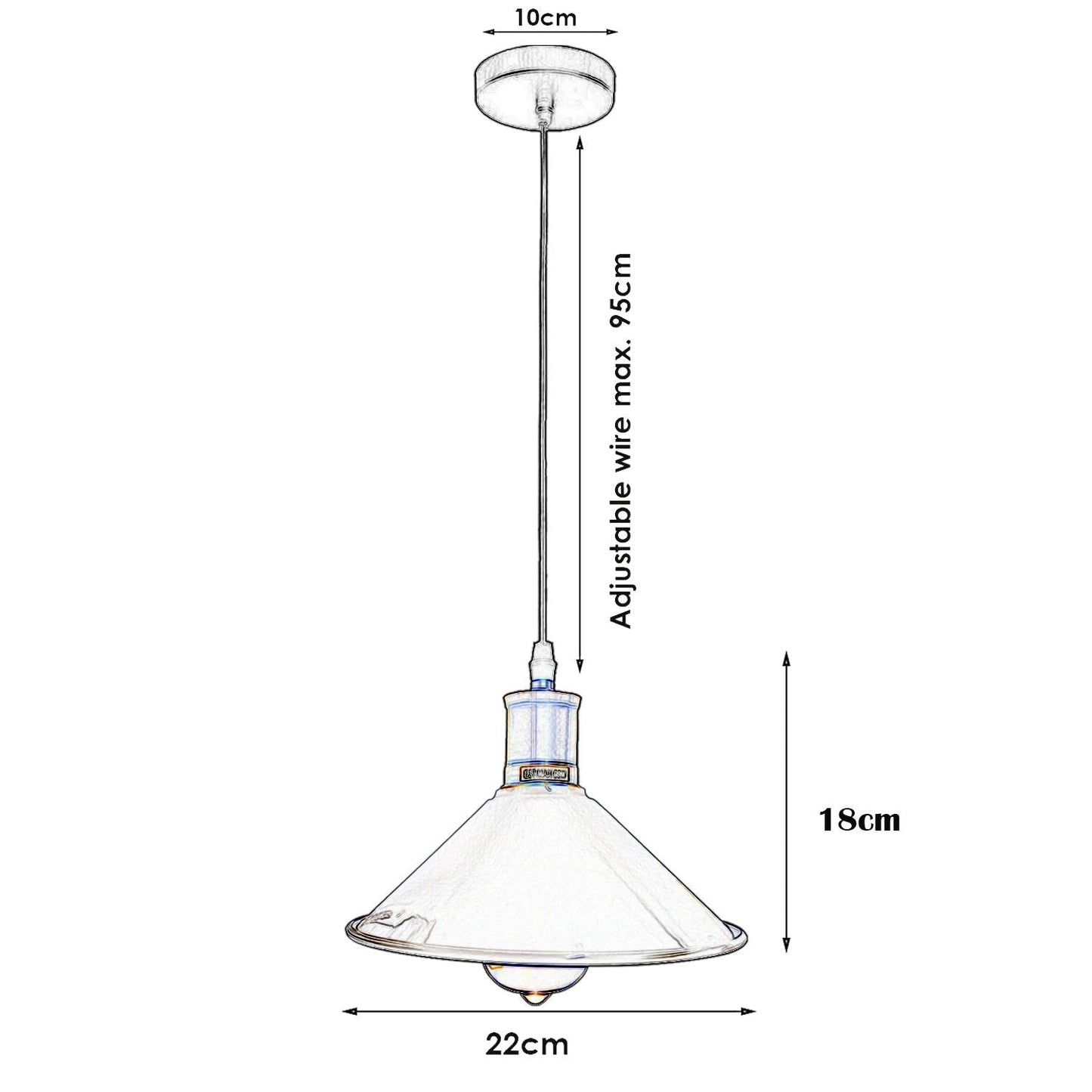 Vintage Industrial Ceiling Pendant Light Retro Loft Style Metal Shade Lamp~1420-29