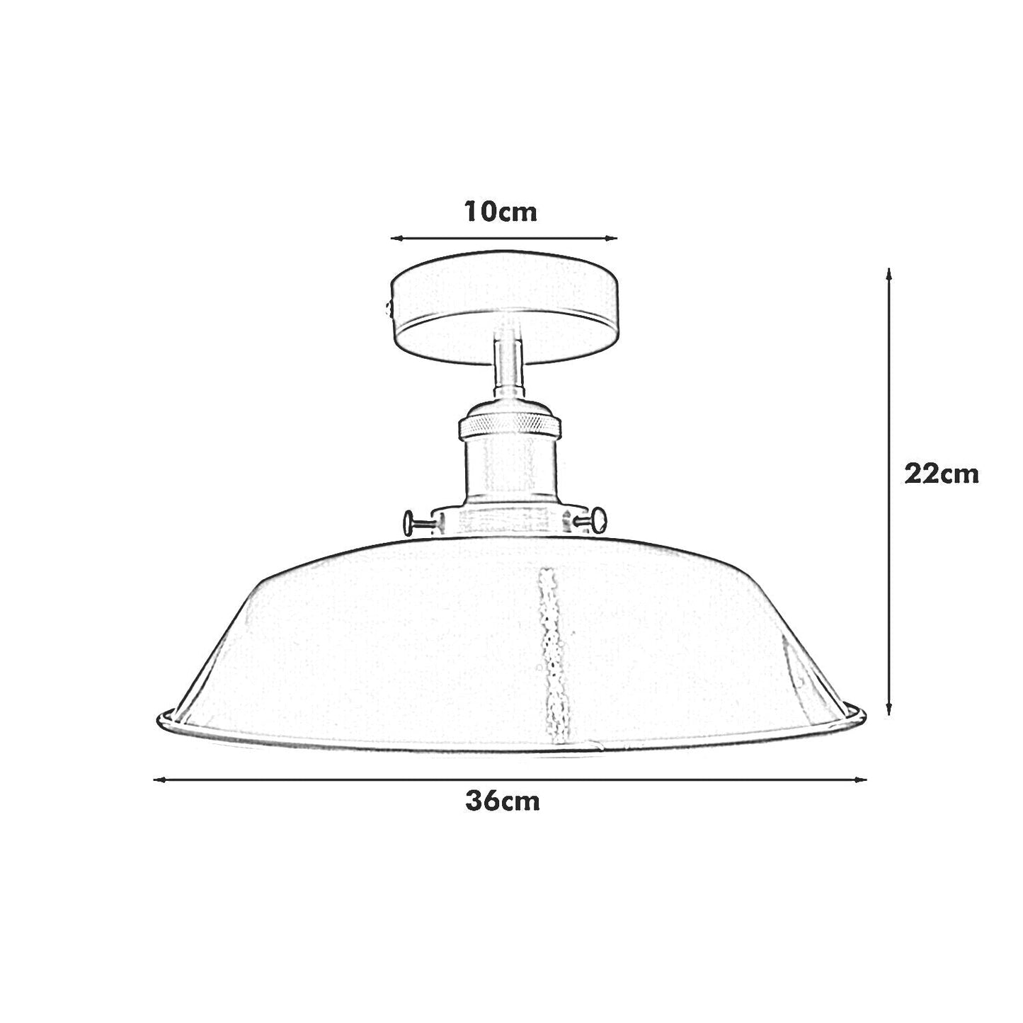 Modern Industrial Ceiling Light Fitting Flush Mount Light Metal Shade~1228-23