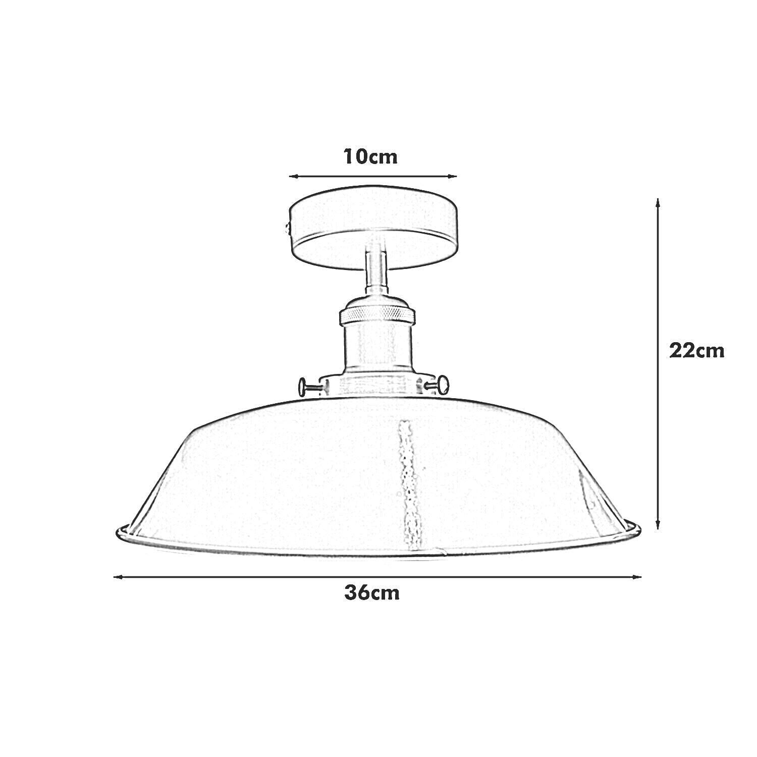 Modern Industrial Ceiling Light Fitting Flush Mount Light Metal Shade~1228-23