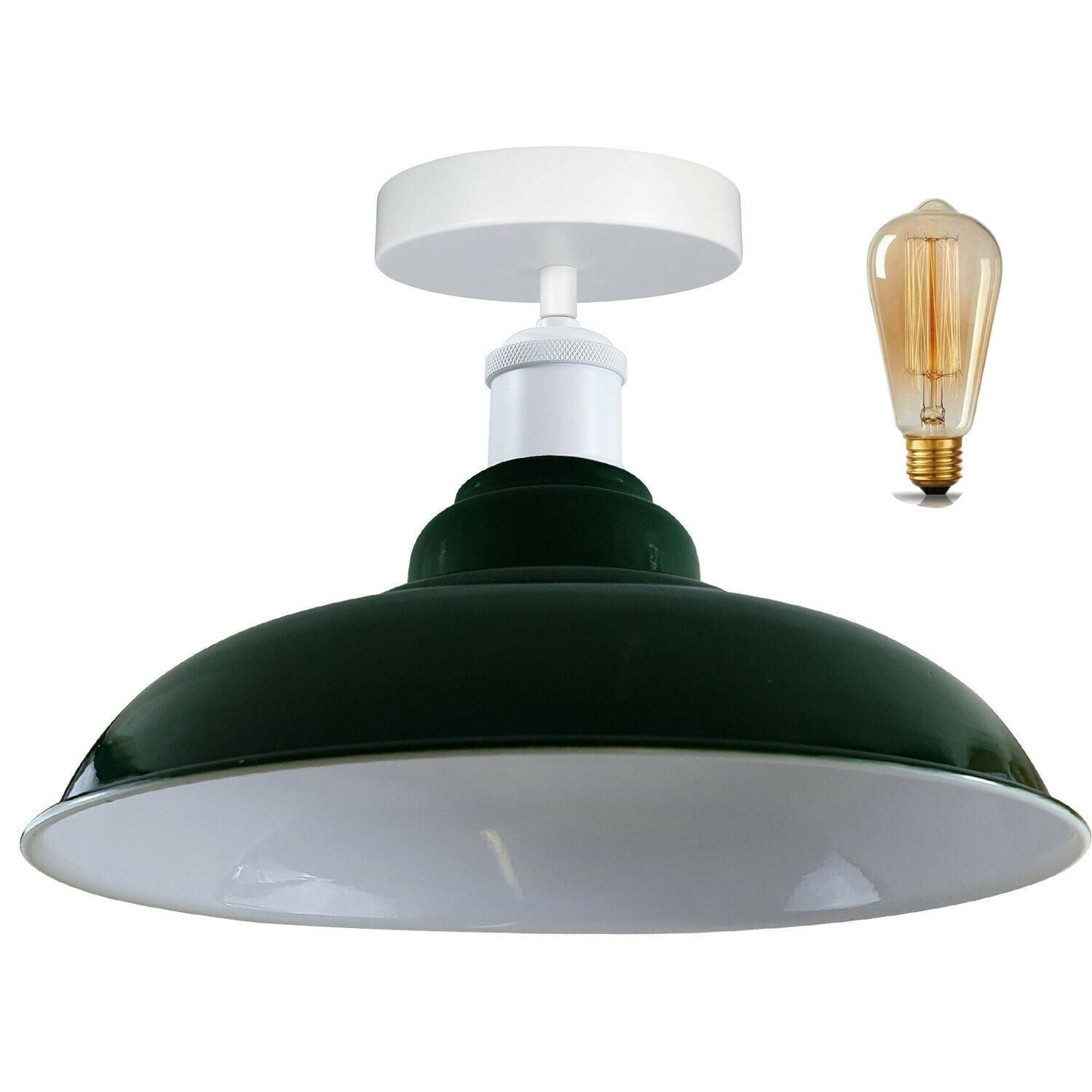 Modern Industrial Style Ceiling Light Fittings Metal Flush Mount Bowl Shape Shade Indoor Lighting, E27 Base~1192-11