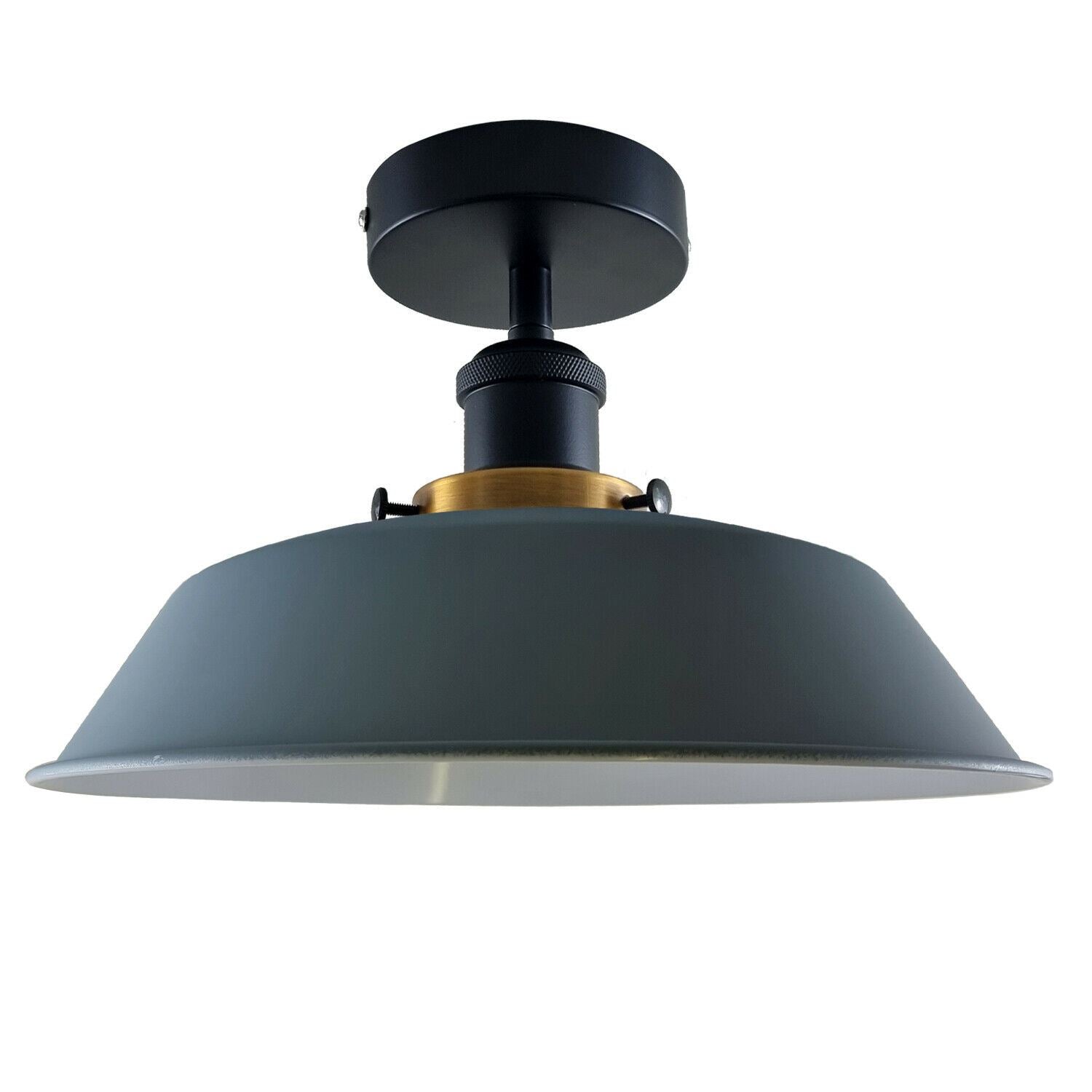 Modern Industrial Ceiling Light Fitting Flush Mount Light Metal Shade~1228-4