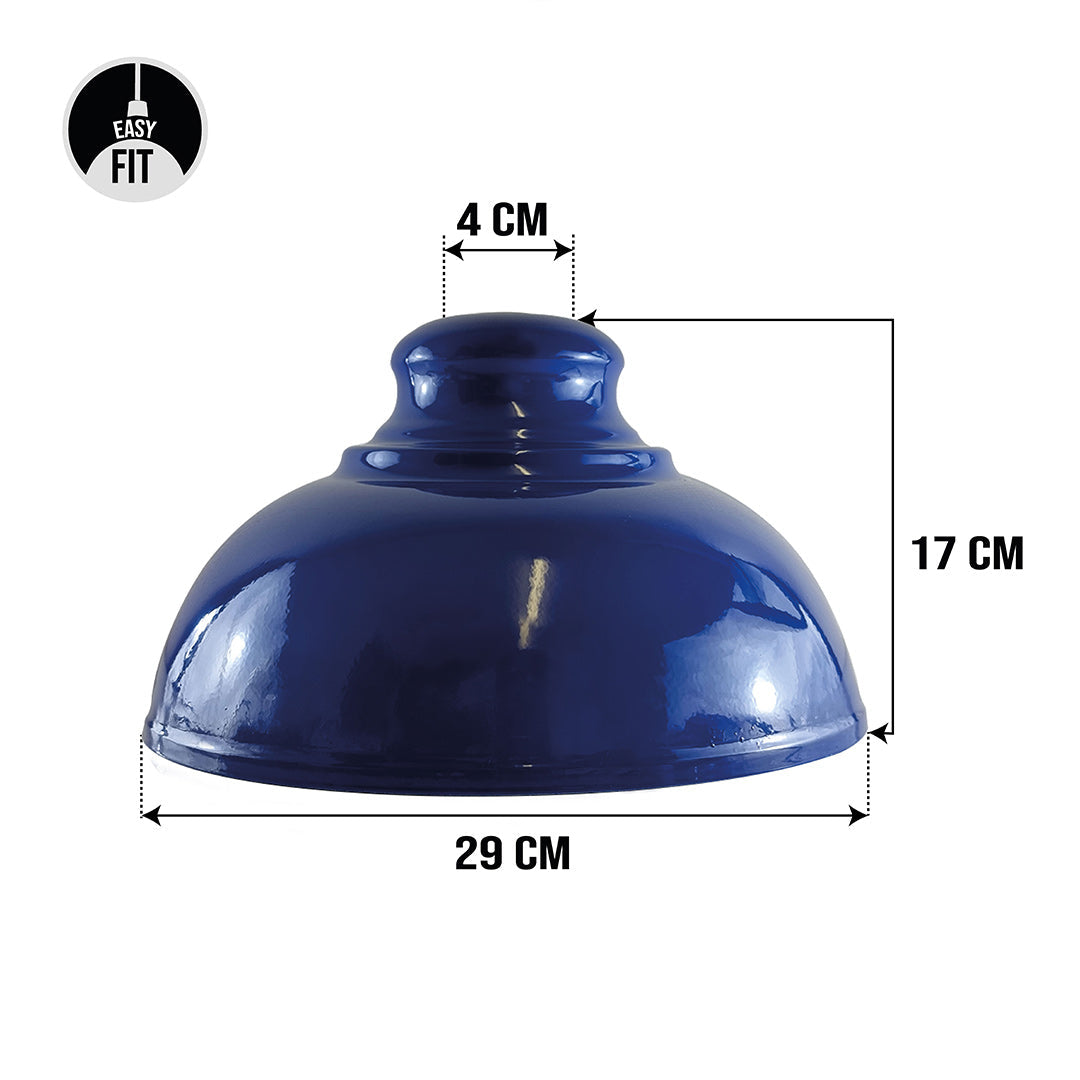 Navy blue Industrial Metal Easy Fit Curvy Shape Lamp Shade For Living Room Kitchen Dining Table Bedroom~1141-5