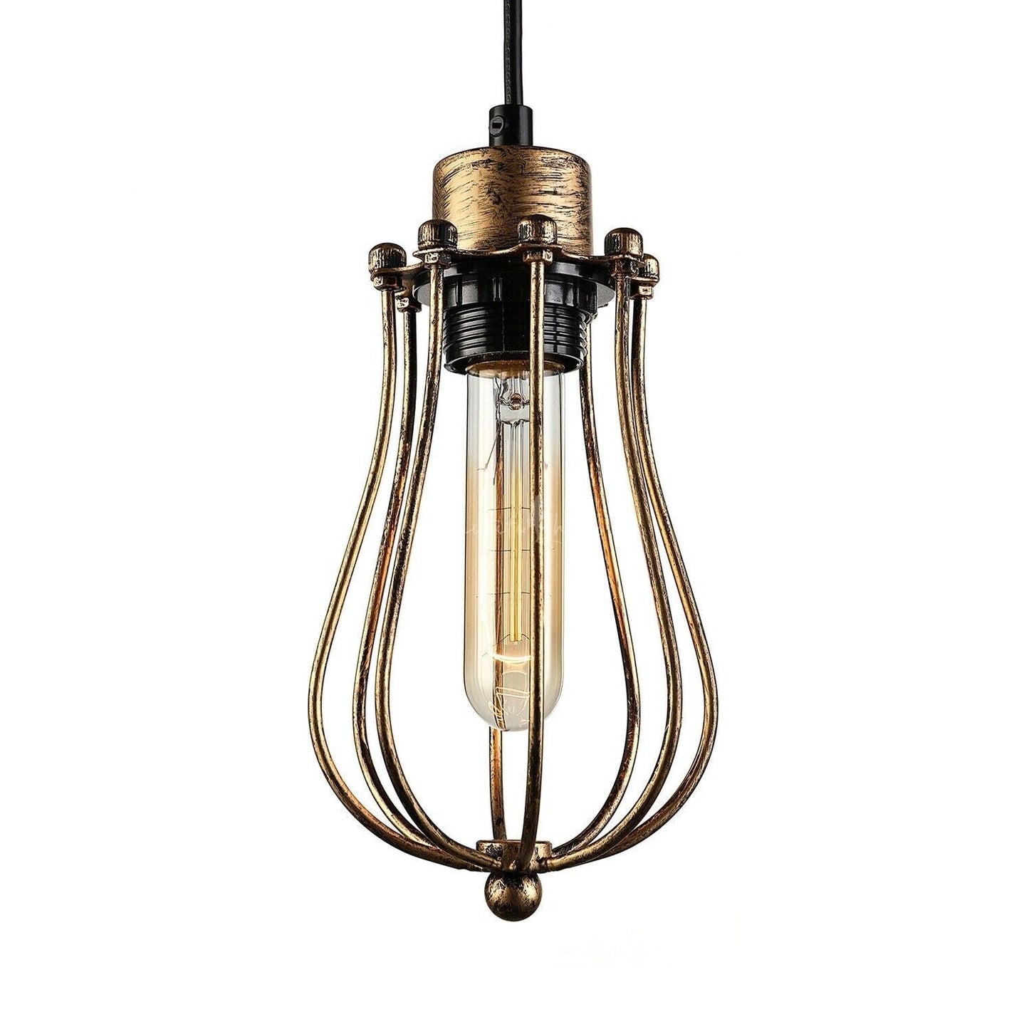 Industrial Kitchen Island Chandelier 3 Light Cage Ceiling Hanging Pendant Lamp~4067-17