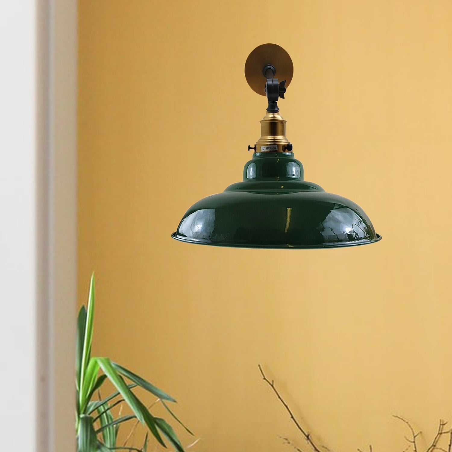 Green Shade With Adjustable Curvy Swing Arm Wall Light Fixture Loft Style Industrial Wall Sconce~3465-1