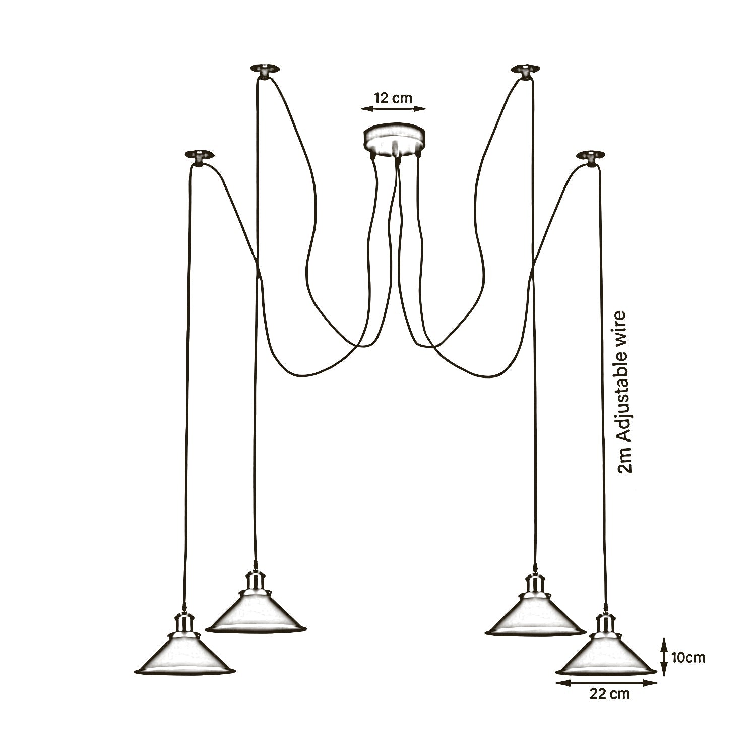 Modern large spider Braided Pendant lamp 4heads Clusters of Hanging Yellow Cone Shades Ceiling Lamp Lighting~3434-3