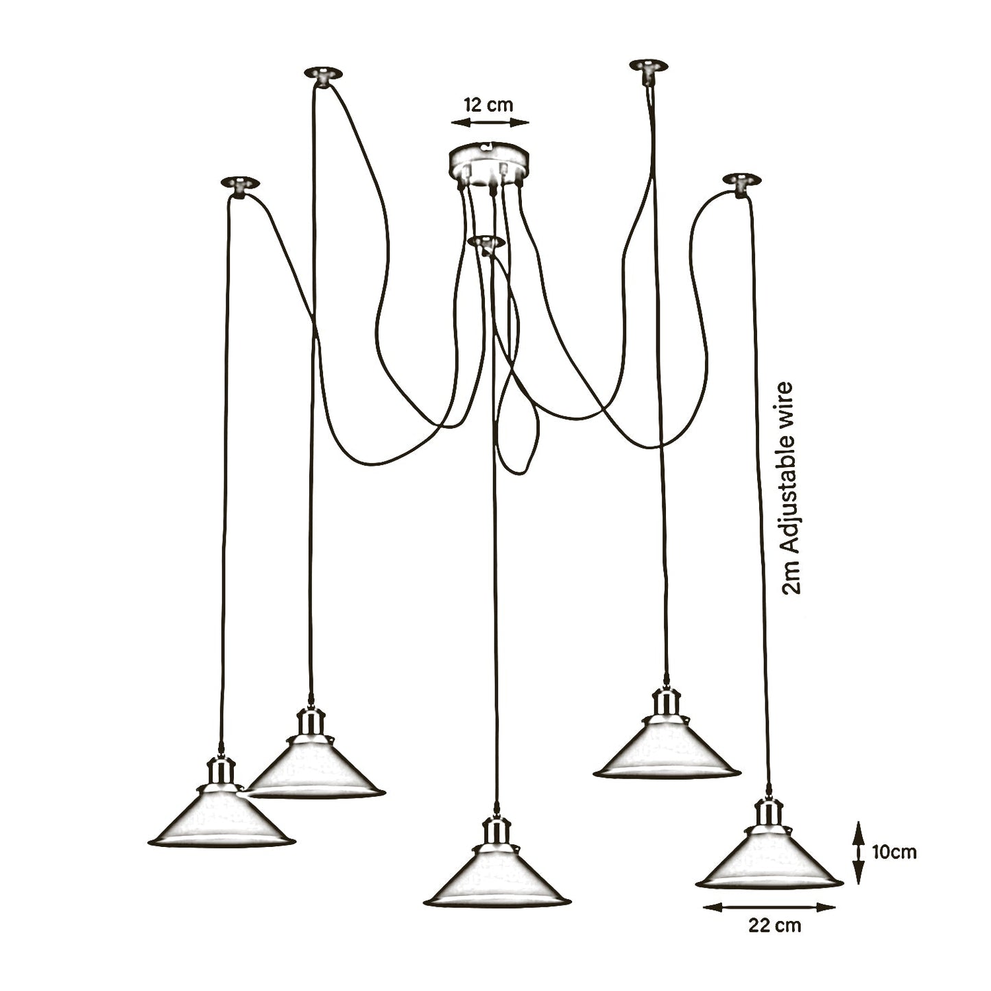 Modern large spider Braided Pendant lamp 5heads Clusters of Hanging Yellow Cone Shades Ceiling Lamp Lighting~3435-3