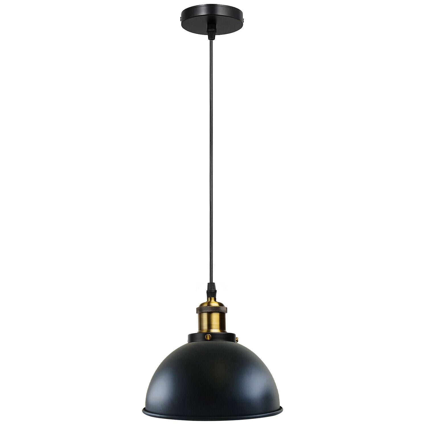 LEDSone Vintage Industrial Metal Ceiling Pendant Shade Modern Hanging Retro with various pattern Light black colour ~1259-17