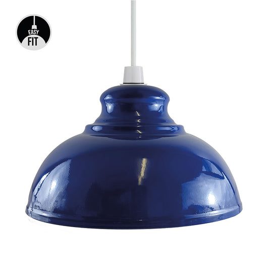 Navy blue Industrial Metal Easy Fit Curvy Shape Lamp Shade For Living Room Kitchen Dining Table Bedroom~1141-0