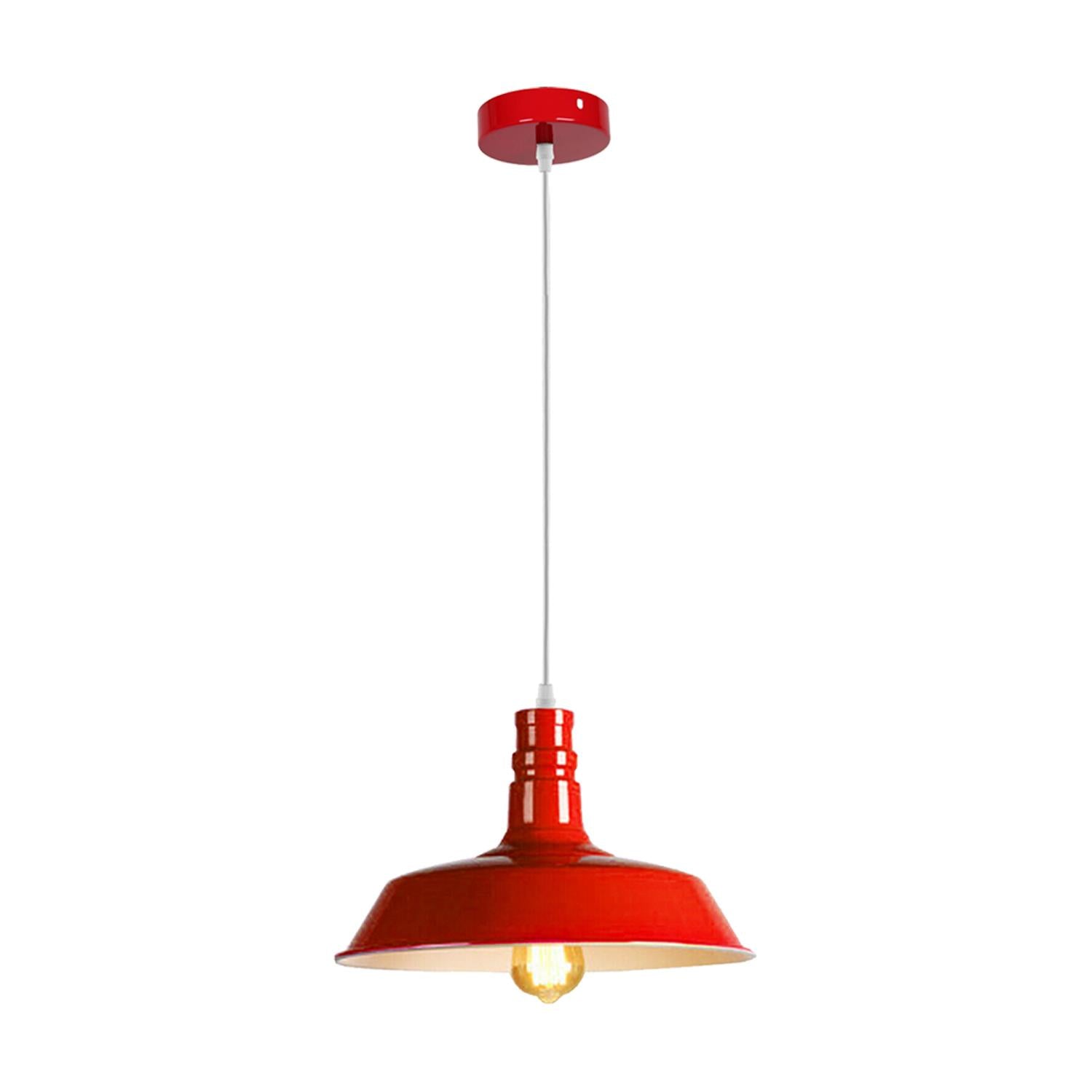 Modern Red Lighting Pendant Shade Metal Retro Bedroom Kitchen Modern Light Style Home~1435-14