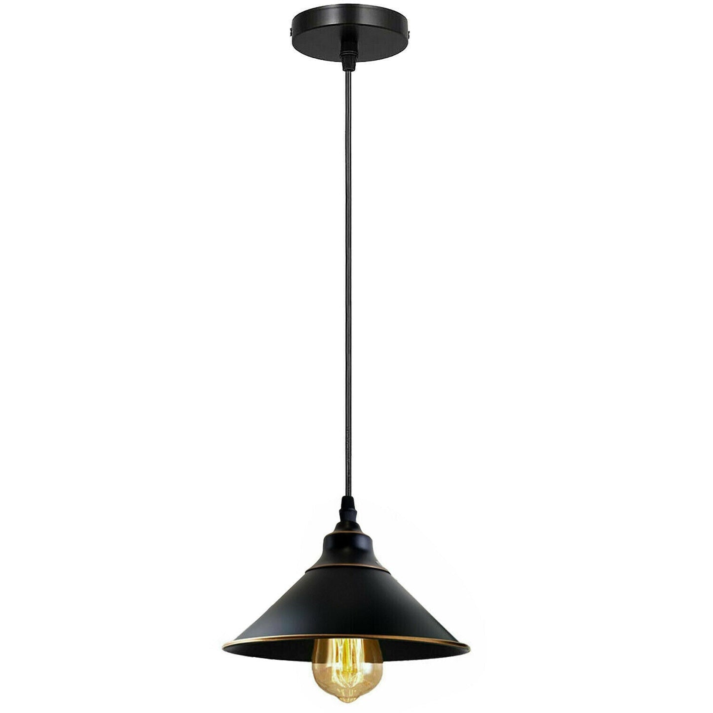 Industrial Vintage Ratio single head Round Black cone Ceiling Pendent lights E27 Holder Chandelier~3709-1